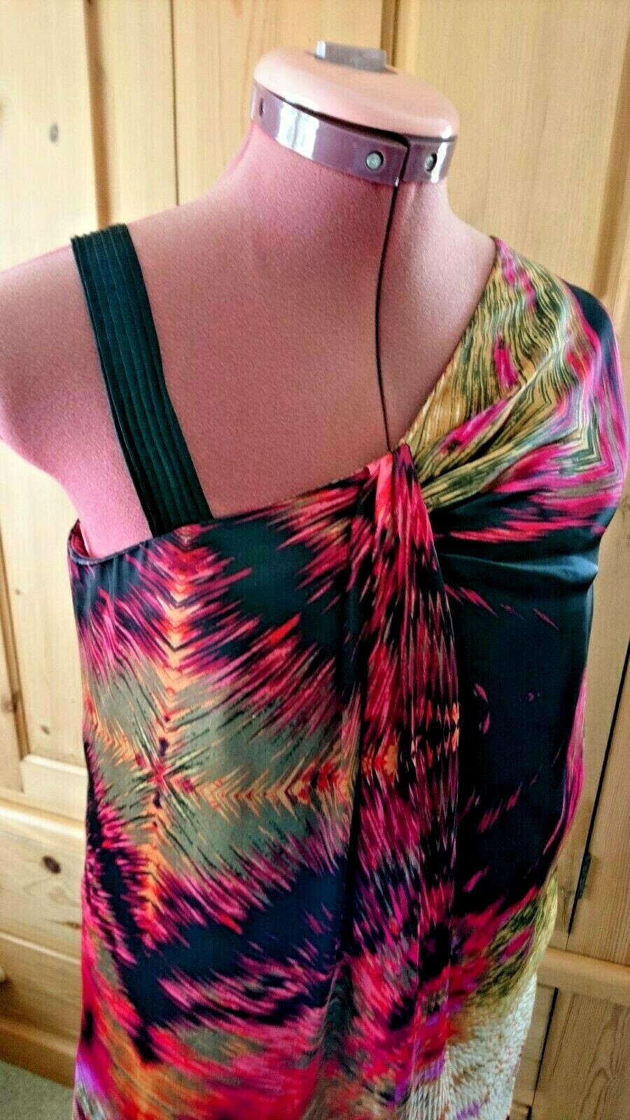 JASPER CONRAN-DESIGNER DRAPE & PLEAT DETAIL SHIFT DRESS-LINED-WORN ONCE-12.
