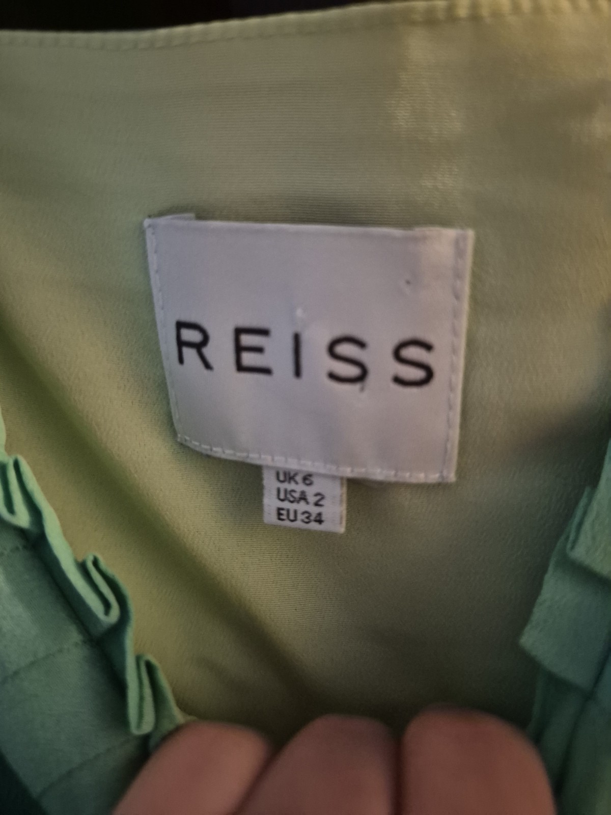 REISS 100% Silk Green Pleated Fit & Flare Dress UK 6 / EU 34 (RRP £195)
