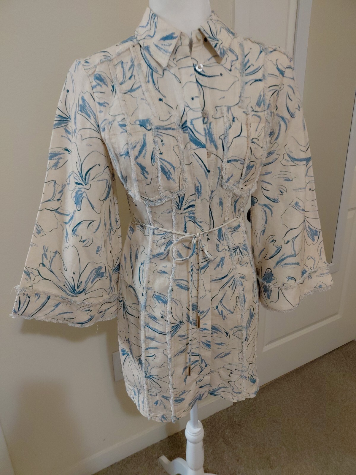 Significant Other Ansel Printed Linen Blend Mini Shirt Dress SZ 2 EUC #263
