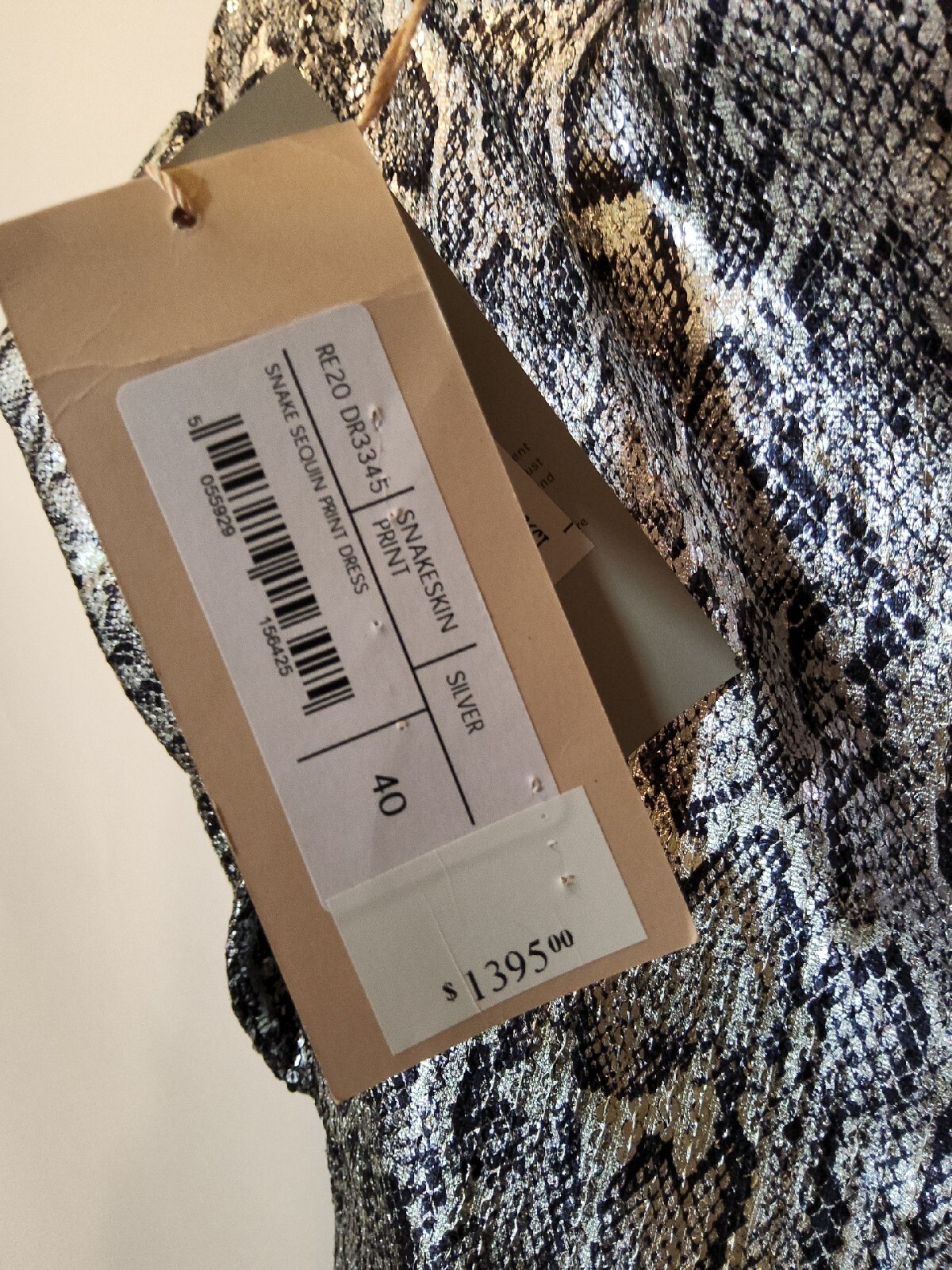 CHRISTOPHER KANE Asymmetric snake-print sequinned dress SIZE 40 US 8 $1395