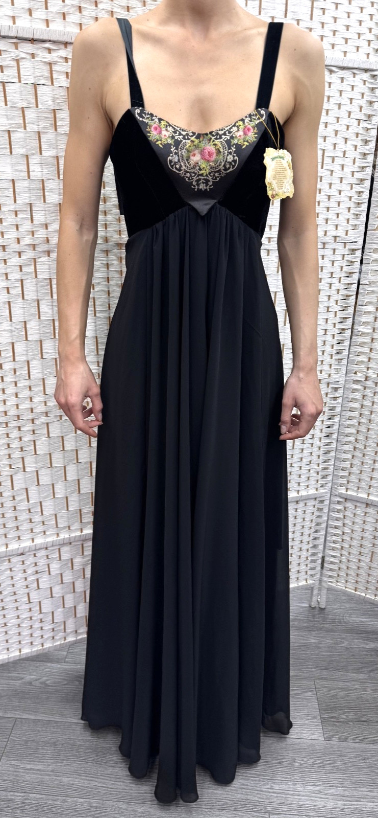 Michal Negrin Full Length Black Summer Dress Size – S –