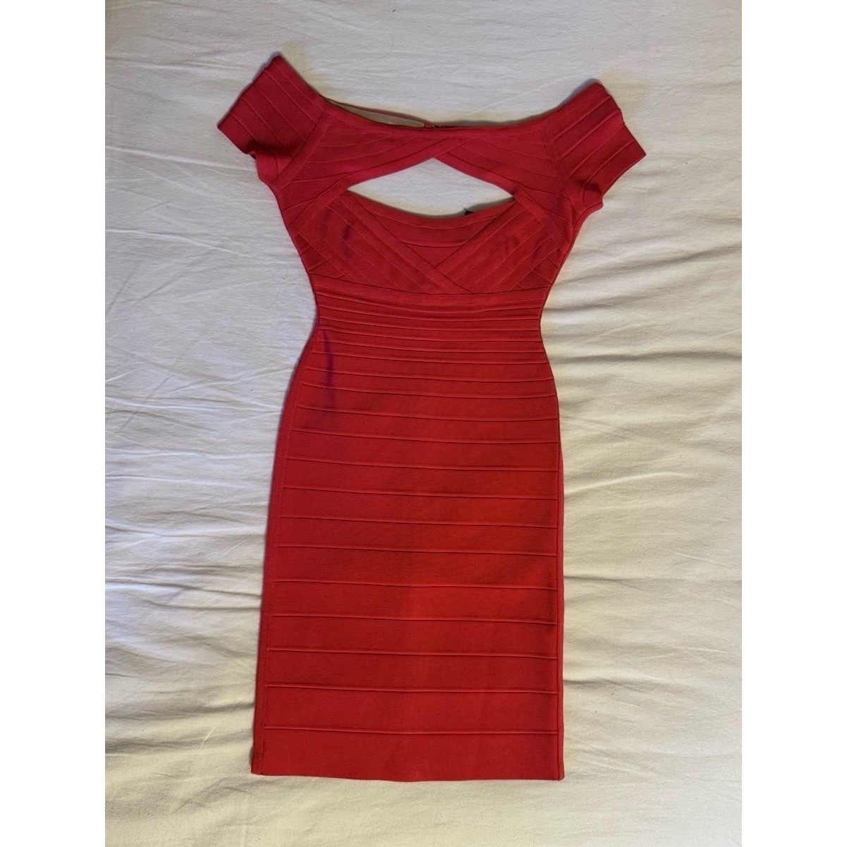 Y2K Herve Leger Red Body-Con Vintage Bandage Dress Size XS New With Tags