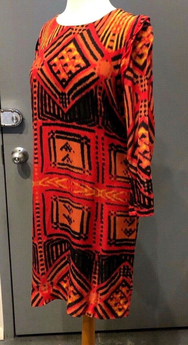 Sandro Multicolored Romanesque Print Long Sleeve Dress Tunisia Sze 3