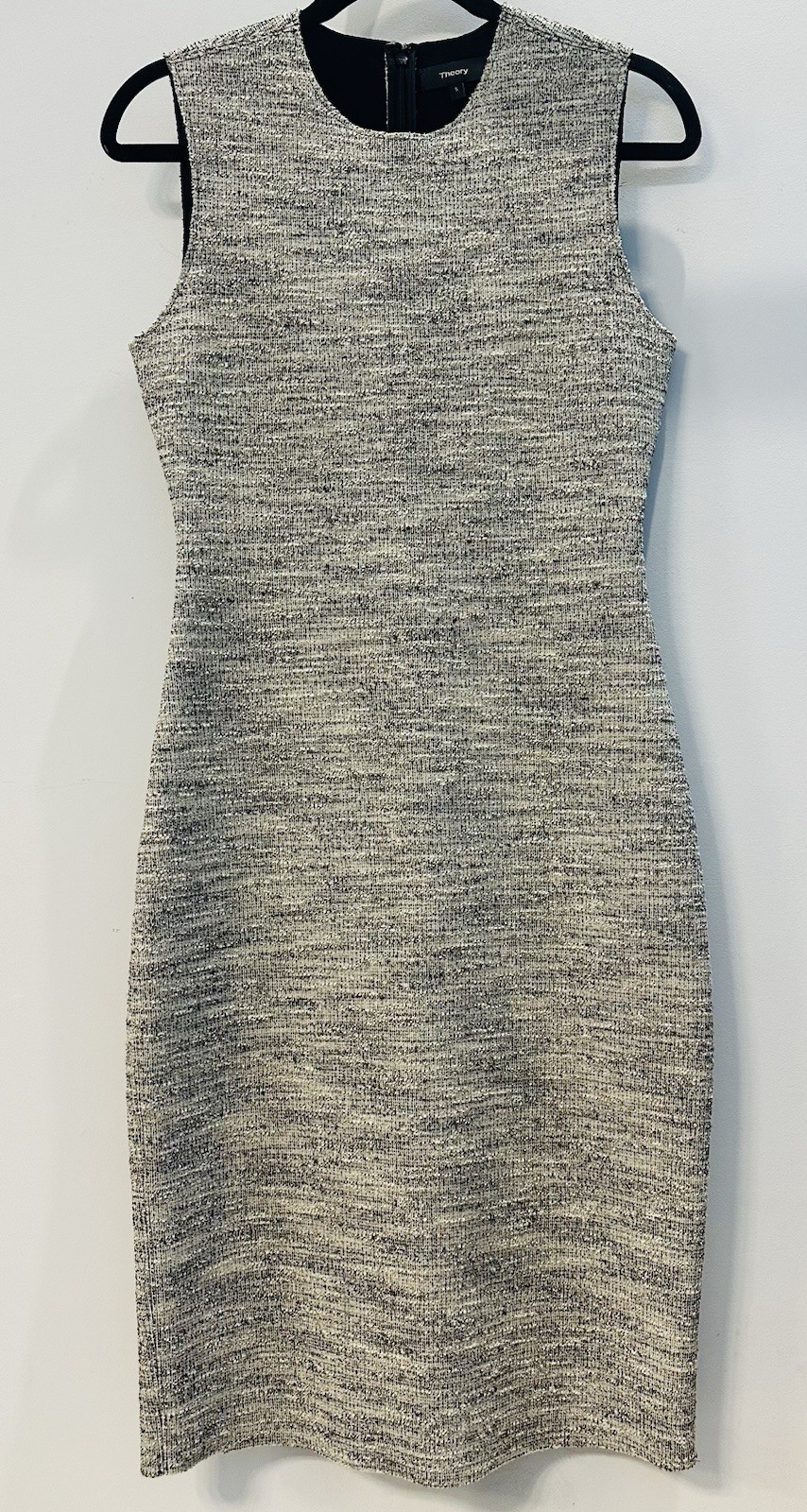 Size Small THEORY EANO BRANSON DRESS Shift TWEED Midi SLEEVELESS Stretch Sheath