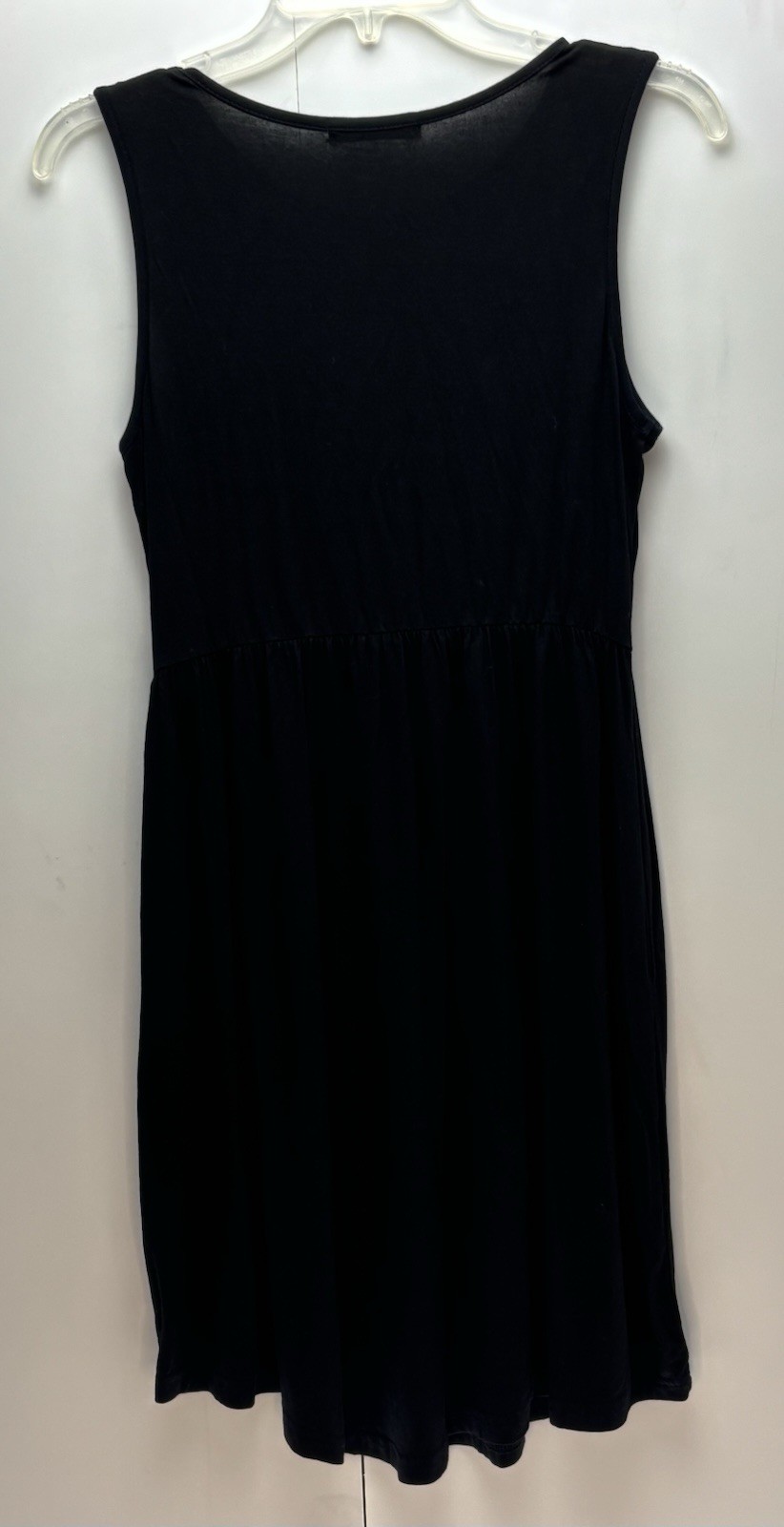 Womens Small Sleeveless Short Sundress Tank Rayon Knit Dress Button Detail EUC