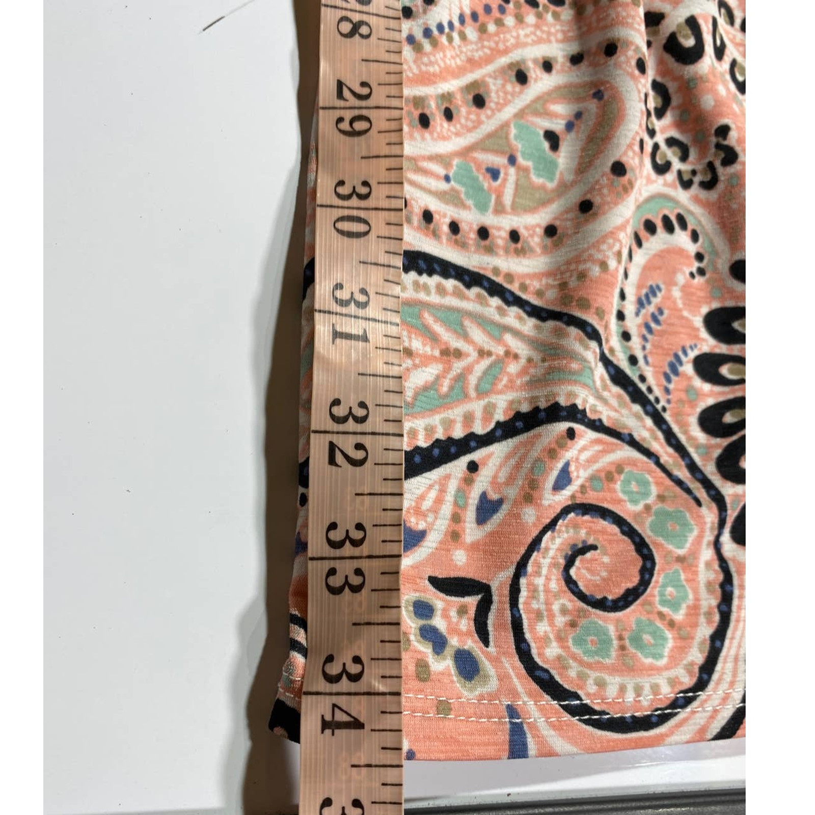 Crépas Womens L Boho Knit Paisley Midi Popover Pastel Wrinkle Resistant Dress