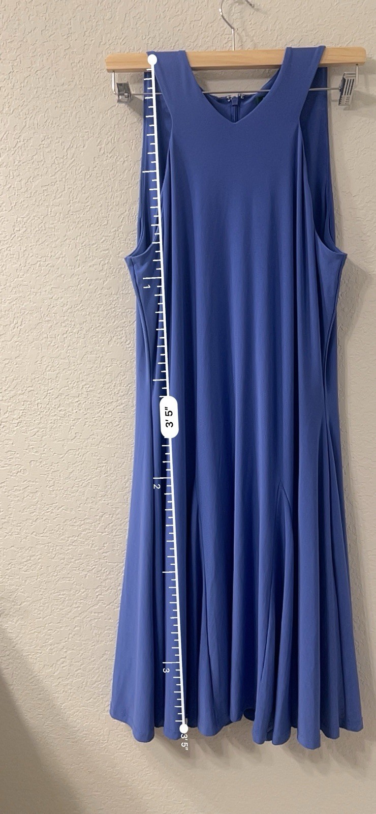 RALPH LAUREN DRESS L PERIWINKLE SLEEVELESS LARGE PLEATS ON SKIRT