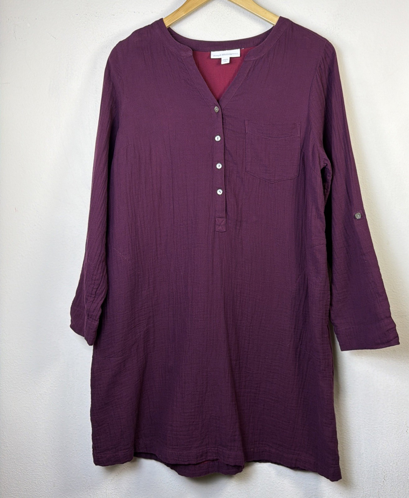 J. Jill purejill petite medium Stretch Plum Purple colorblock Dress mini casual