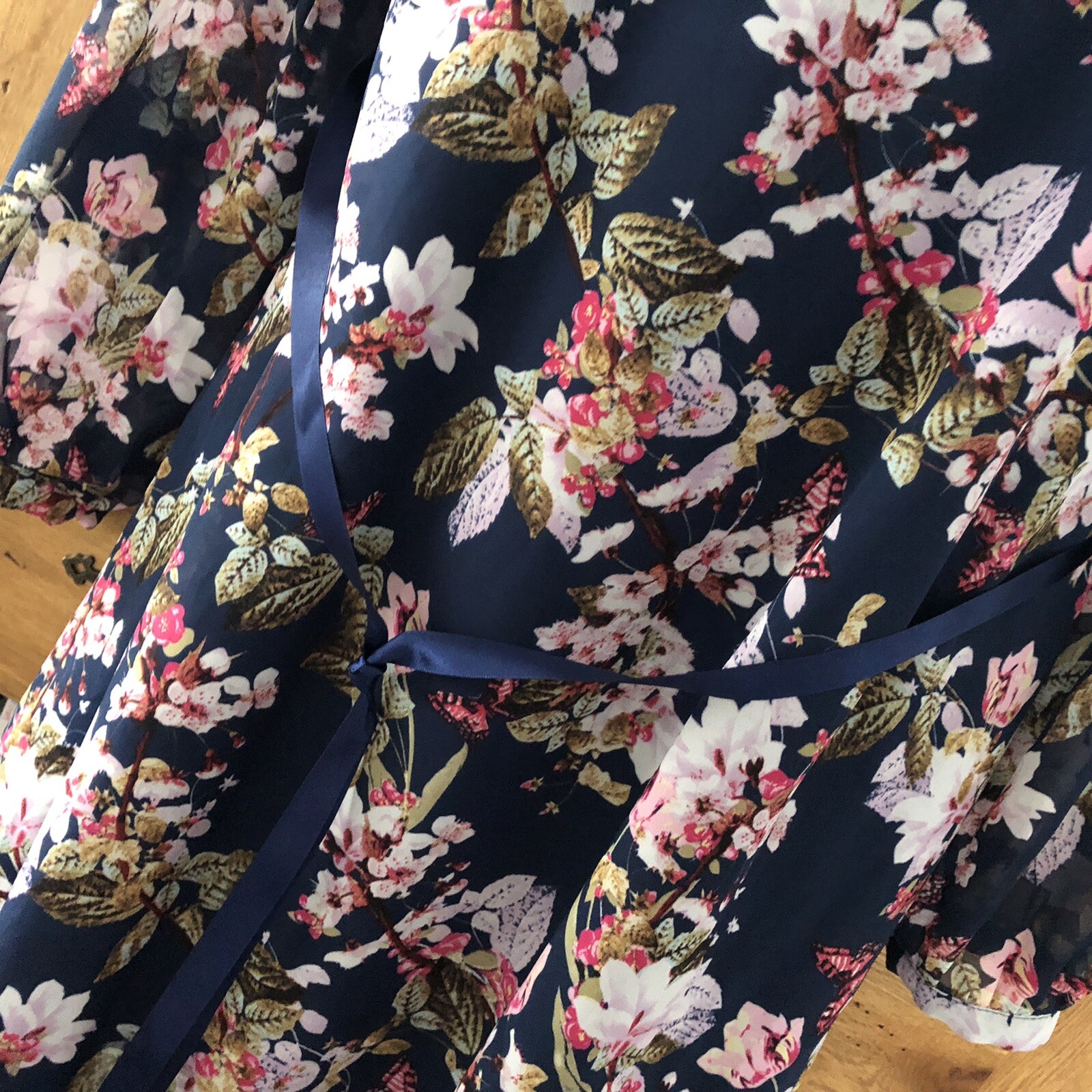 Atmosphere Navy Chiffon Shift Dress – Floral – Size 12 – Used – Good Condition