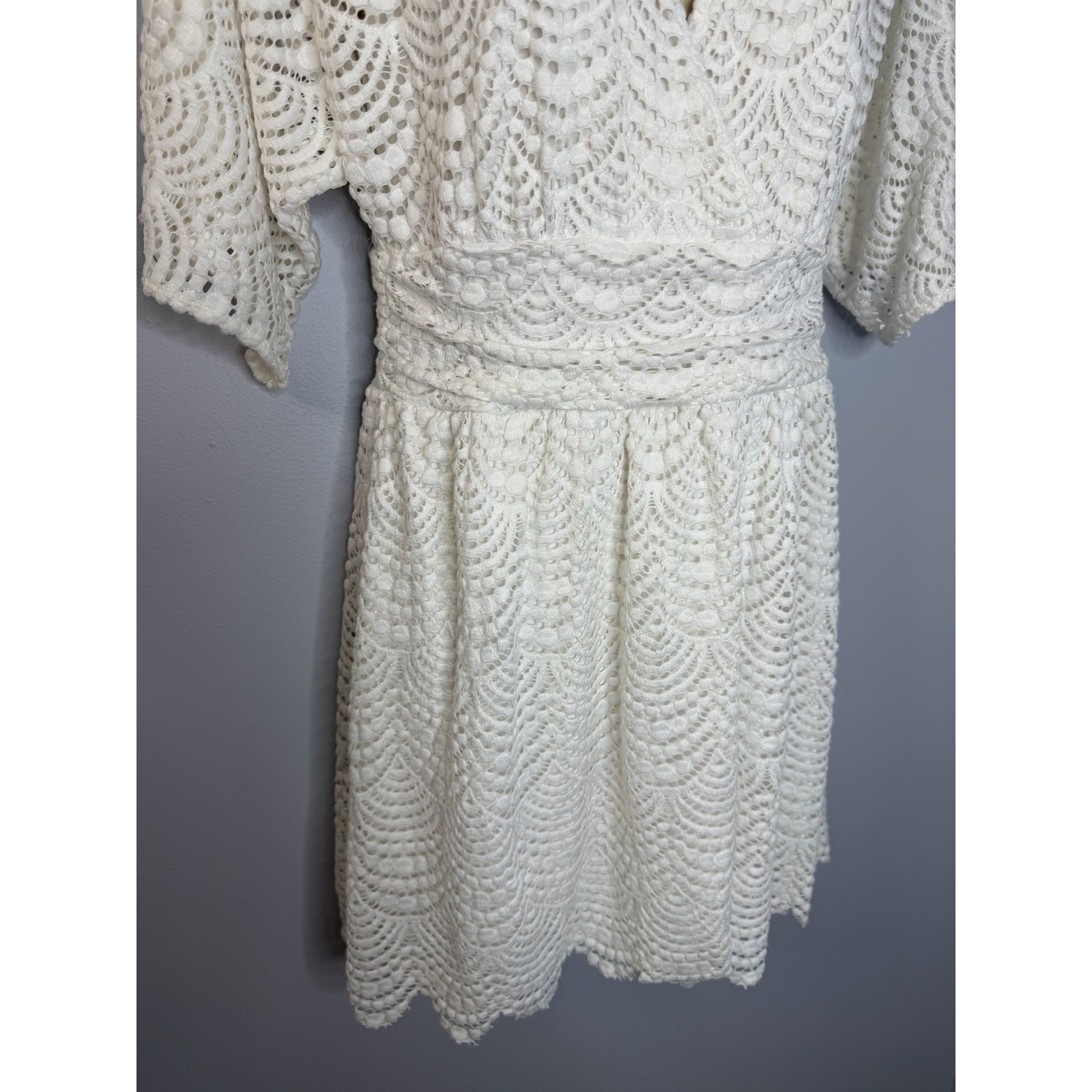 Lilly Pulitzer Parigi Skort Romper Dress Scalloped Lace Resort White Sz S