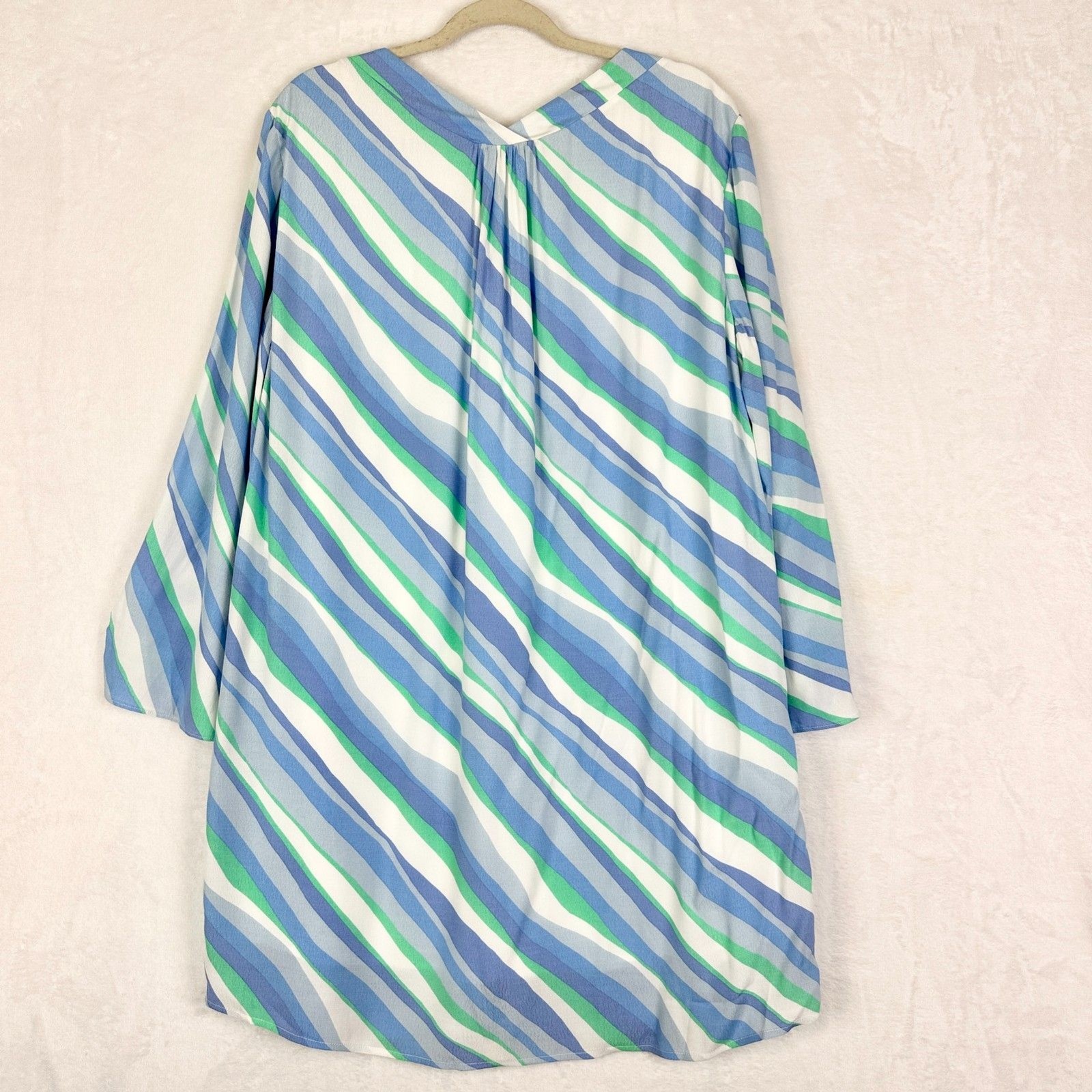 Sail To Sable Diagonal Stripe Tunic Dress Size Large NWT Preppy Coastal Beach
