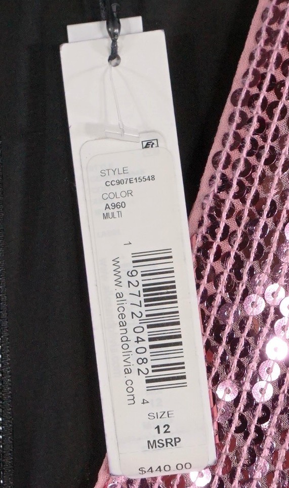 ALISE+OLIVIA BLAZE COLORBLOCK SEQUIN DRESS MINI SZ 12