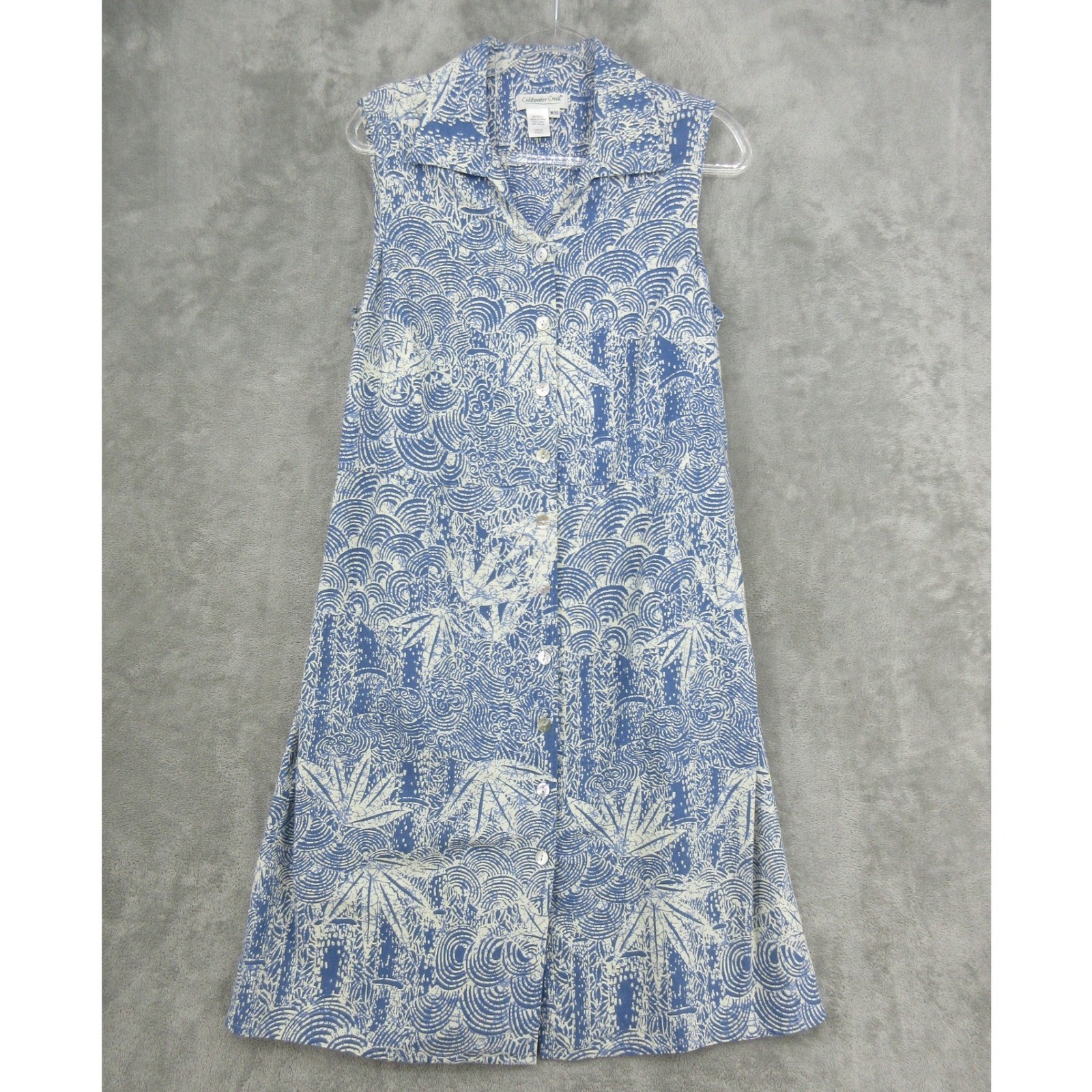 Coldwater Creek Dress Womens 18W Linen Blend Boho Relaxed Midi Nautical Coastal