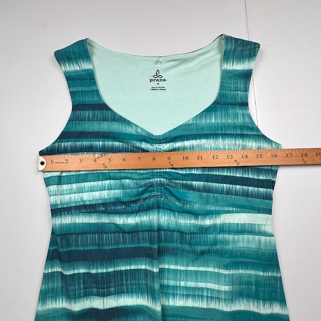Prana Dress Womens Medium Green Sunset Viana Tank Outdoor Granola Hiking Comfort