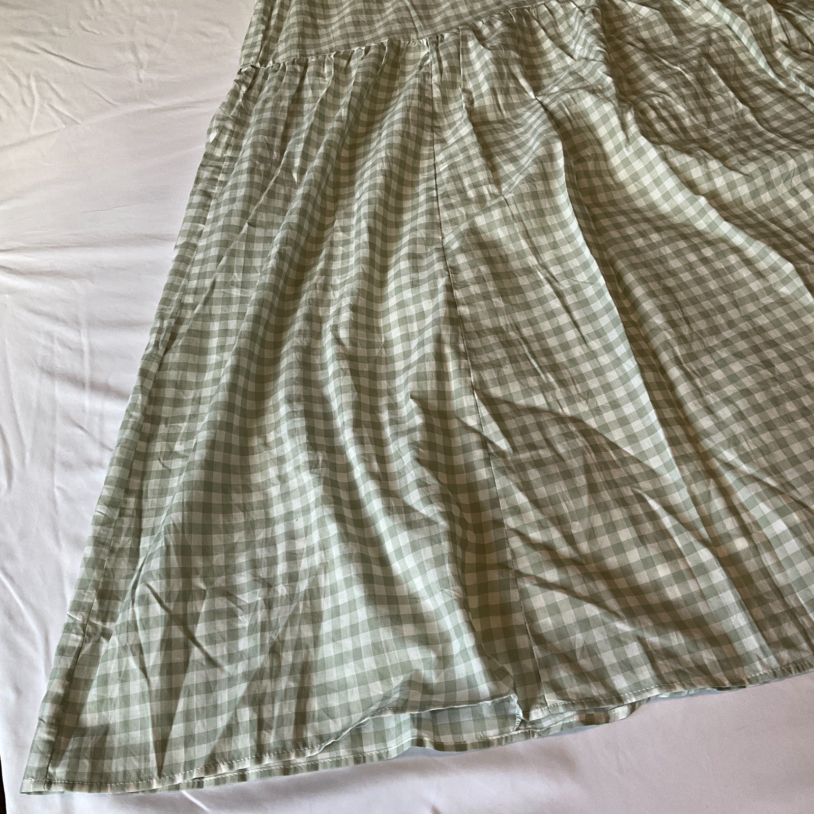 Altard State Maxi Dress Womens Size S Green White Spaghetti Straps Lined Stretch