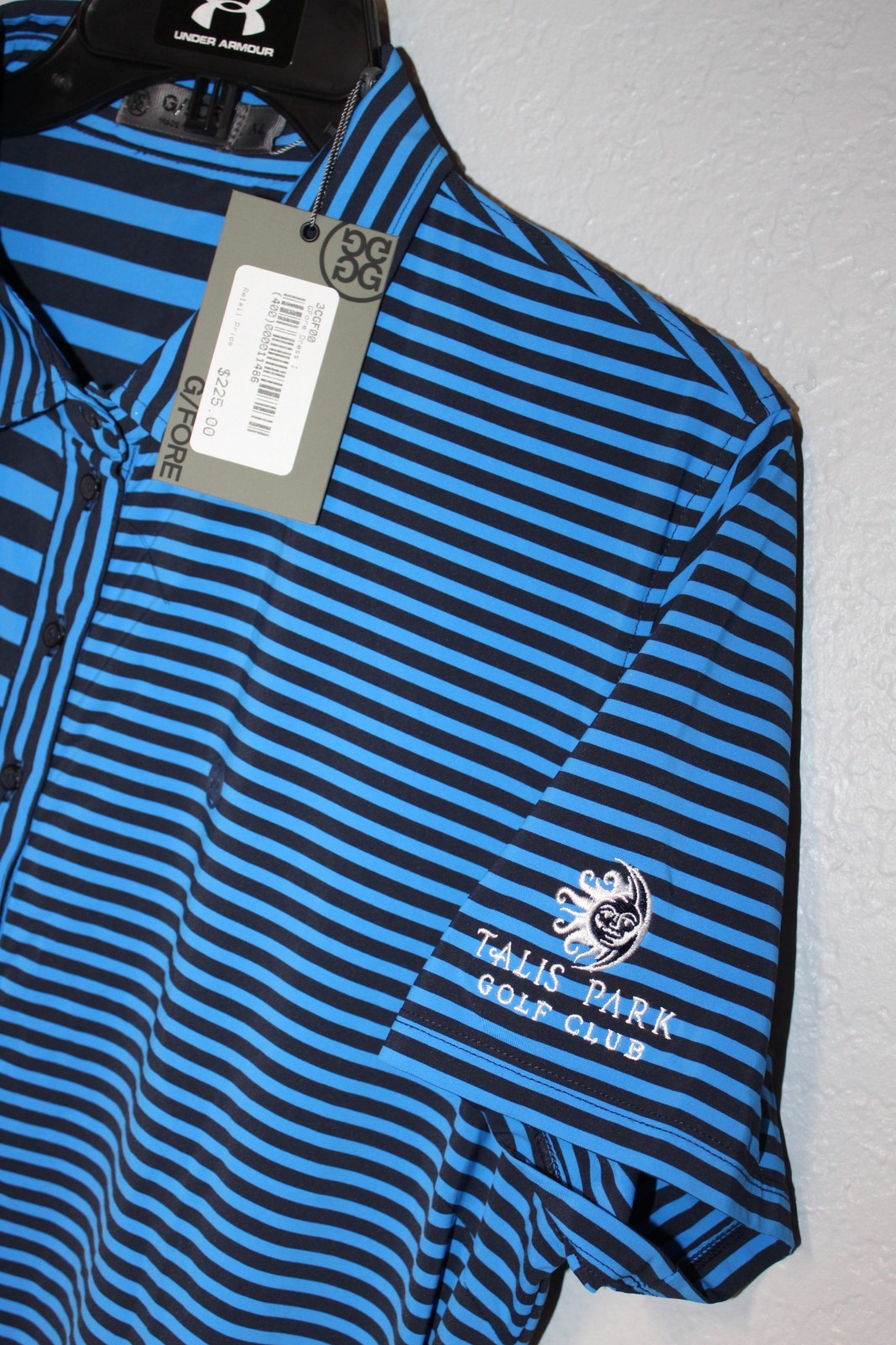 NEW G/FORE Women’s Mixed Stripe Golf Dress Twilight Blue Size-XL NWT