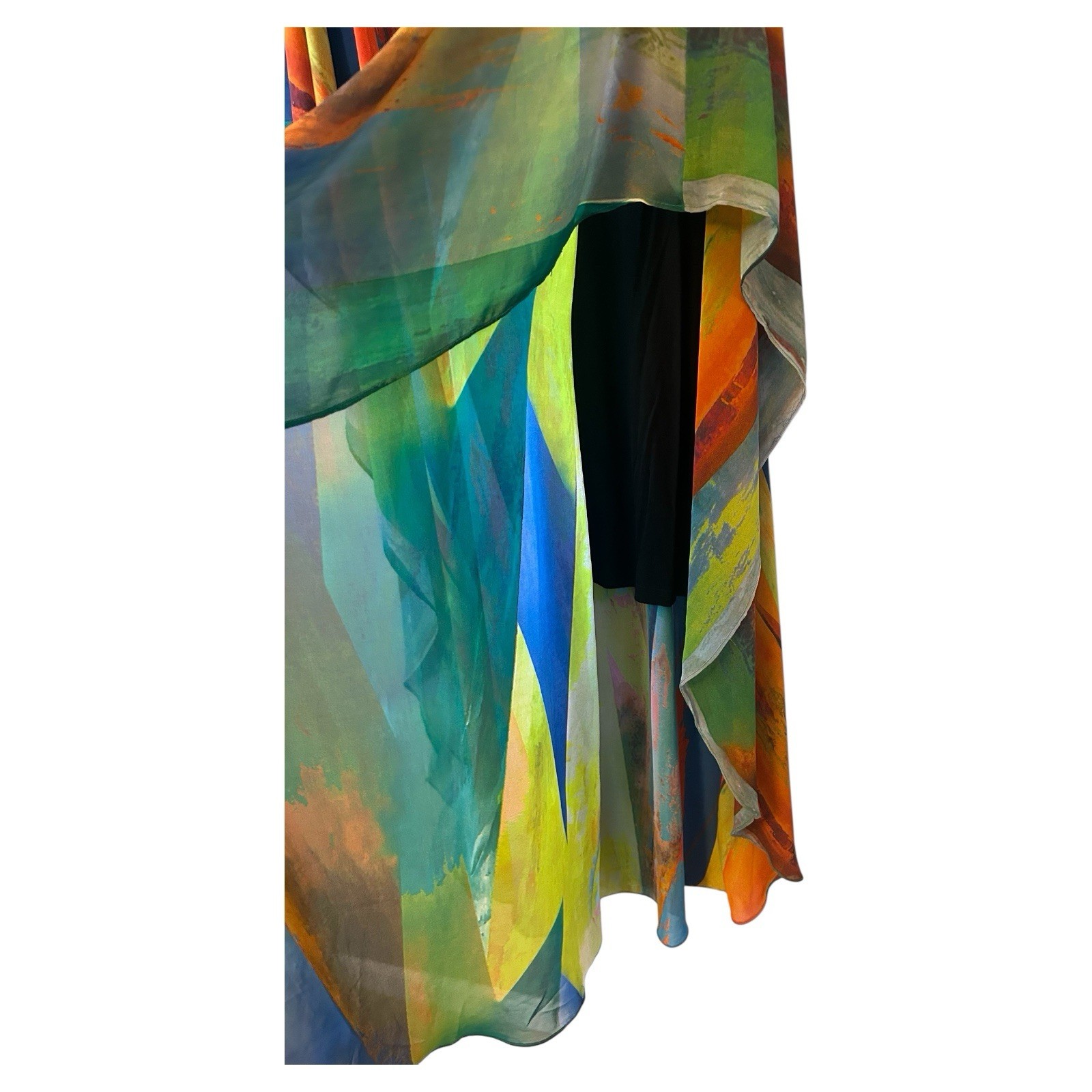 RADZOLI Multicolor Abstract Boho Arty Tank Maxi Dress Medium Built-In Blk Tank