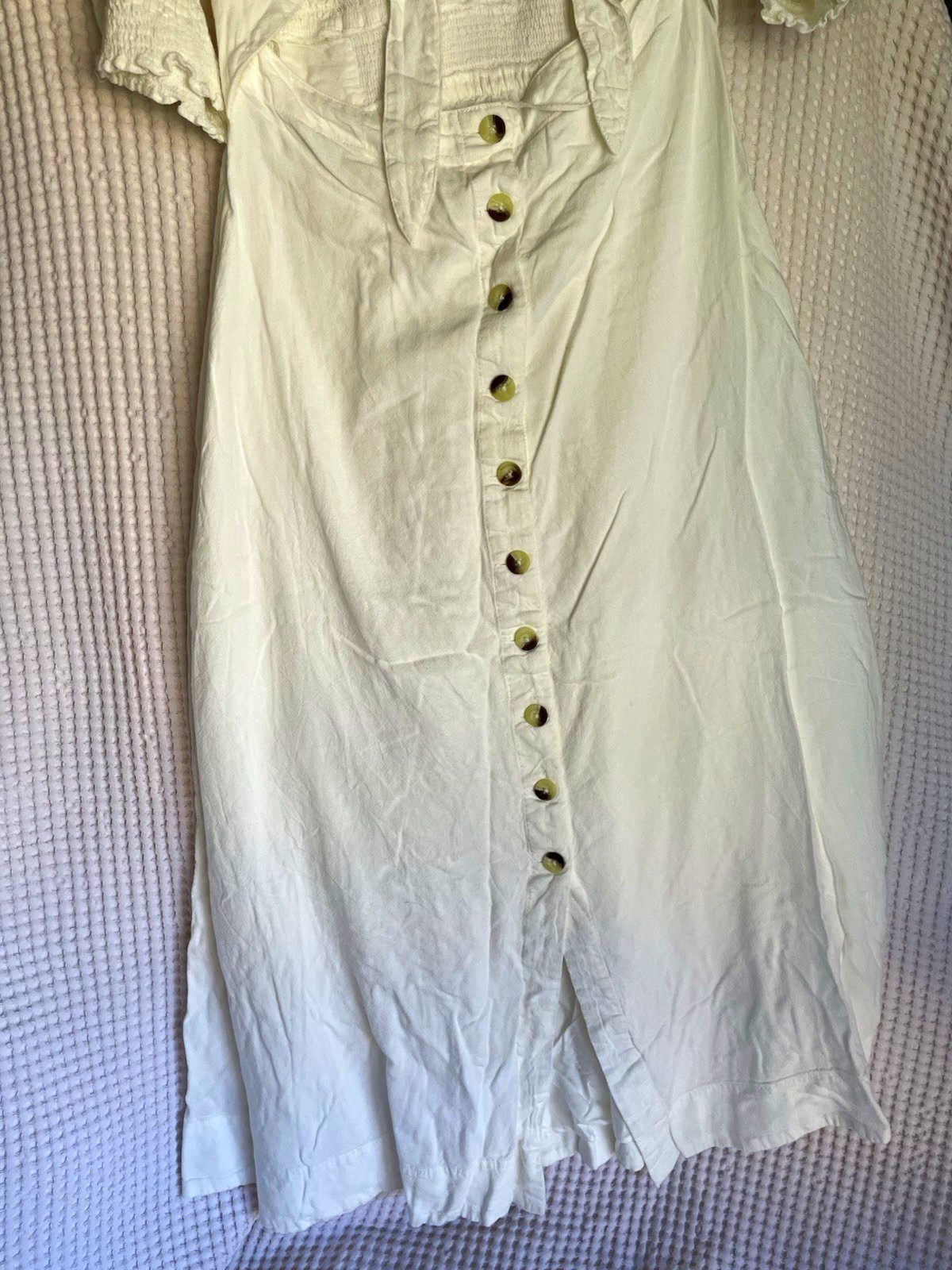 Free People String of Hearts Maxi Dress. Smocking at bust. Deep v neckline