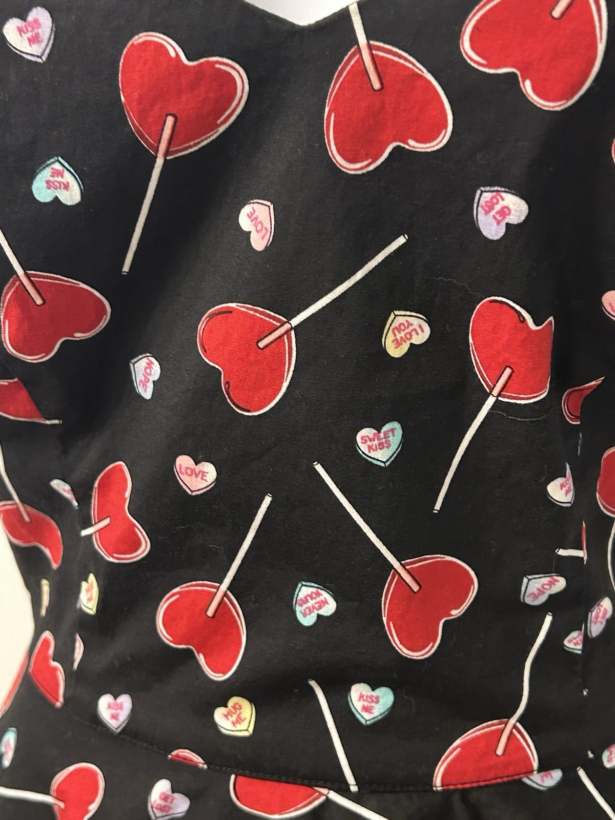 Hell Bunny Black Red Candy Heart Lollipop Swing Sweetheart Dress Medium Pinup