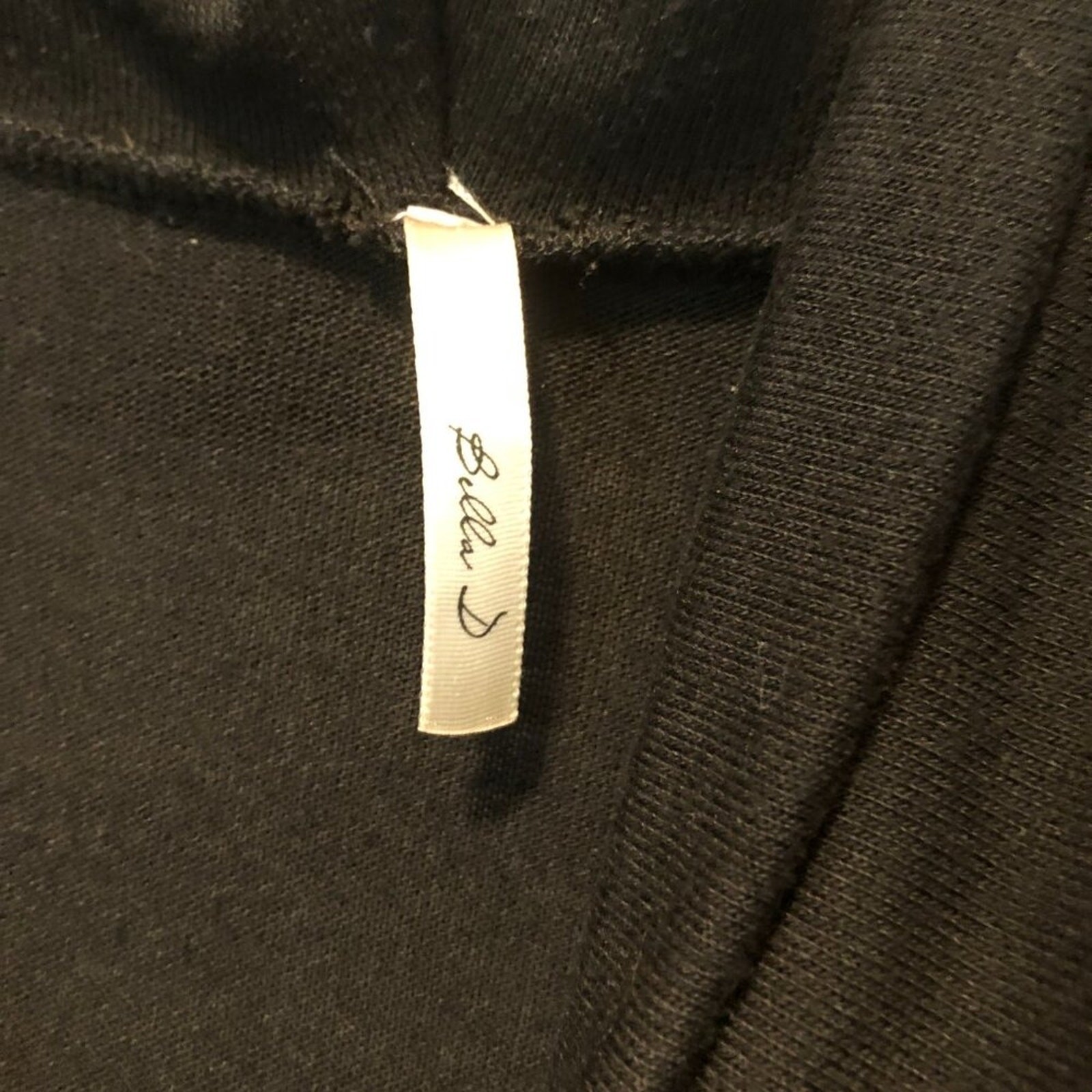 Bella D Black Sweater Dress with Attached Black Belt at Hips Stretch Sz L