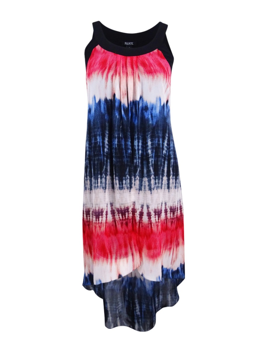 SL Fashions Women’s Tie Dyed Chiffon High-Low Dress