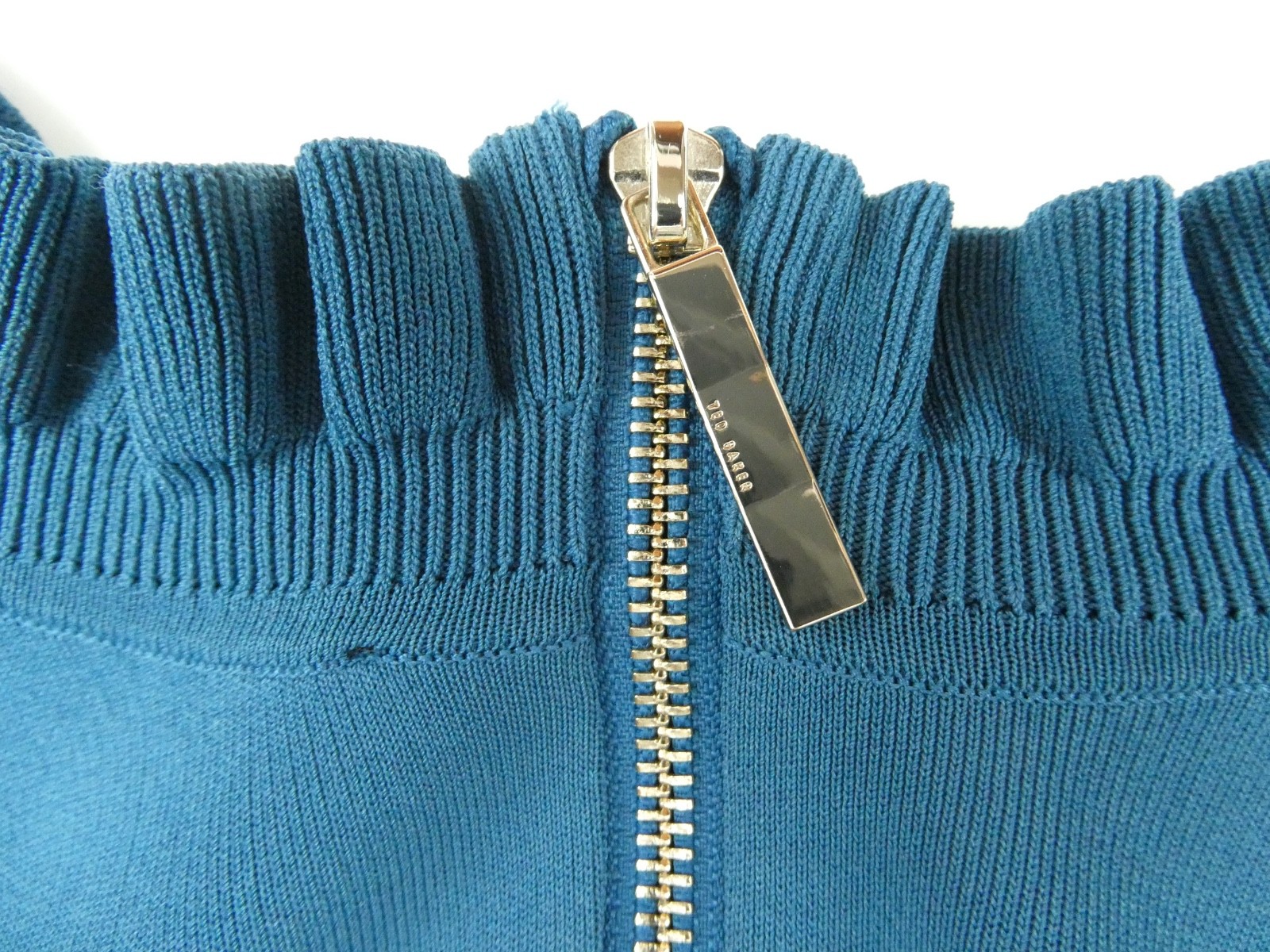 Ted Baker ZADI Frill Cuff Dress, Teal, Size 1