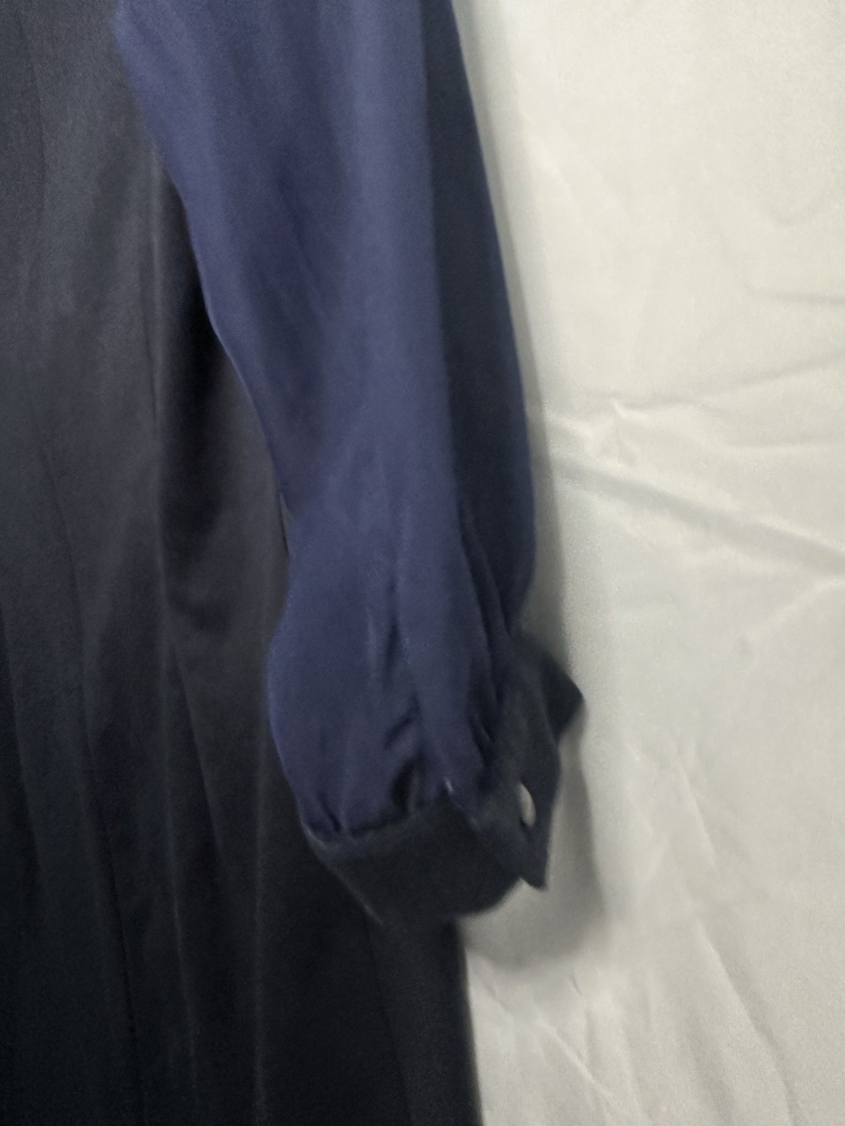 Navy Blue Midi Dress See Through Long Sleeve Made In Ukraine