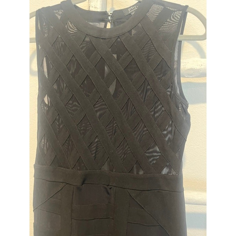 Privy Women’s Black Sleeveless Mini Dress Size L NWOT Mesh Party Cocktail Dress