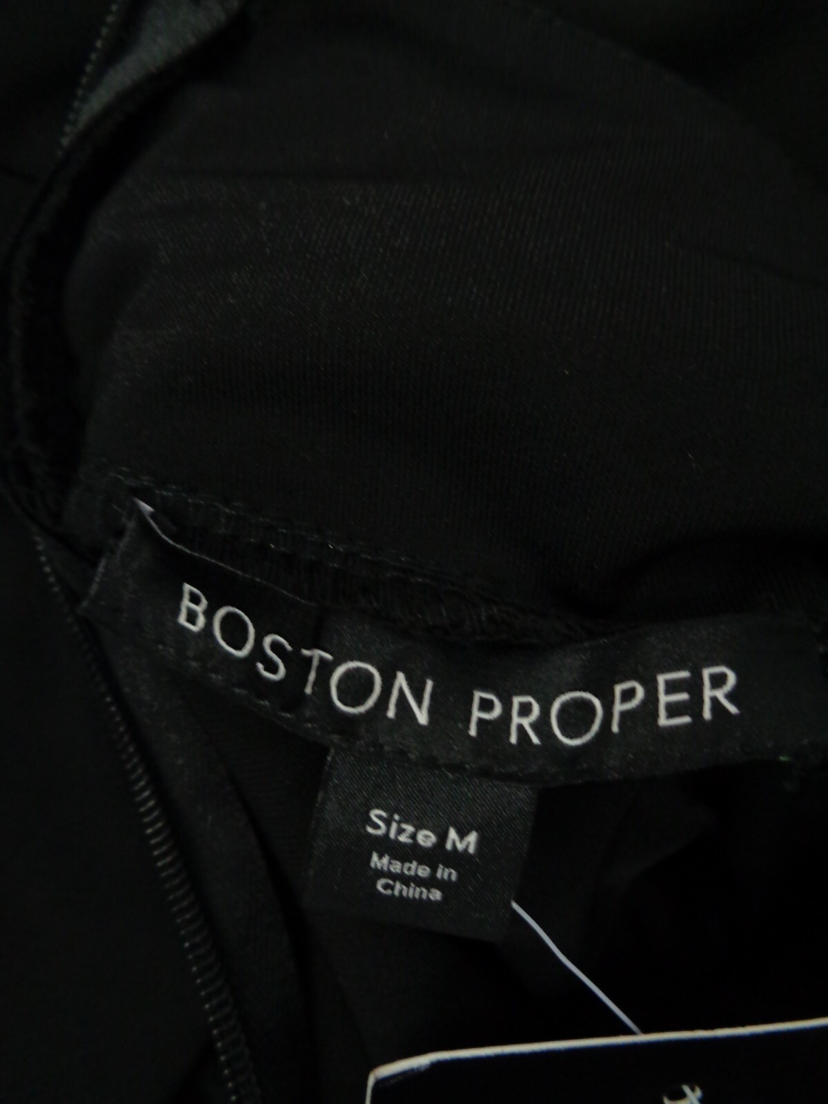 Boston Proper Black Mock Neck Ruched Slits Long Dress Size Medium New