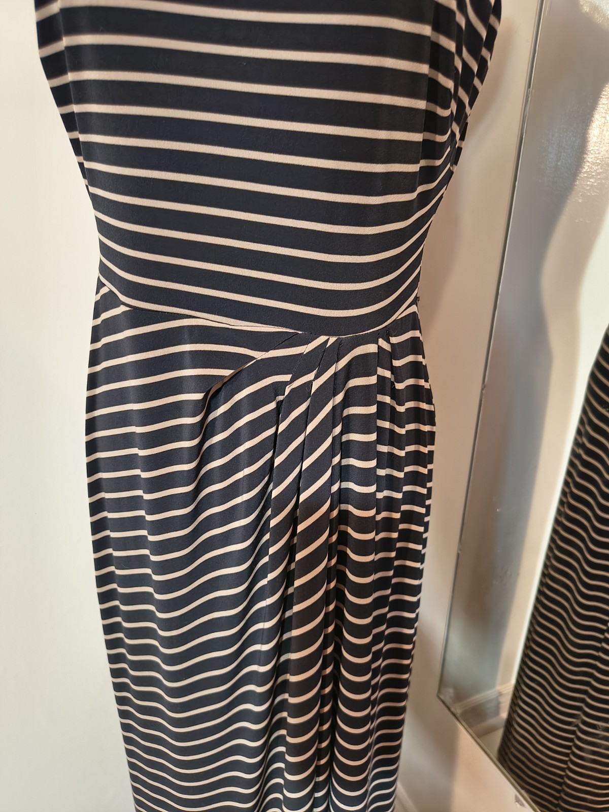Lauren Halph Lauren Sleeveless Black and Cream Stripped Maxi Dress