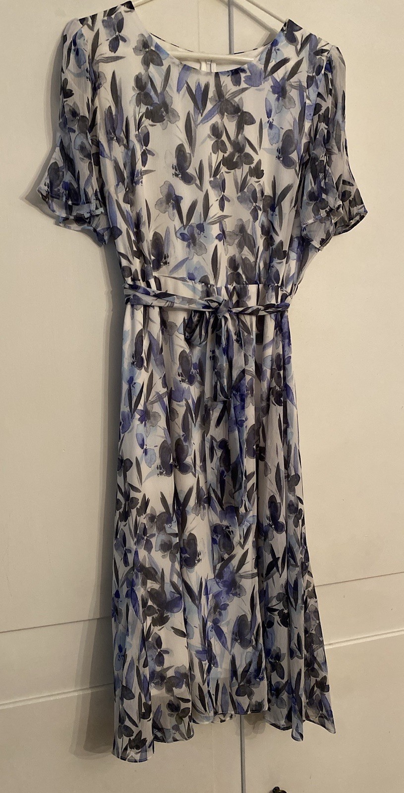 Harper Rose Short Sleeve Midi Dress Easter Party Spring Cream Lilac Size 16 NEW