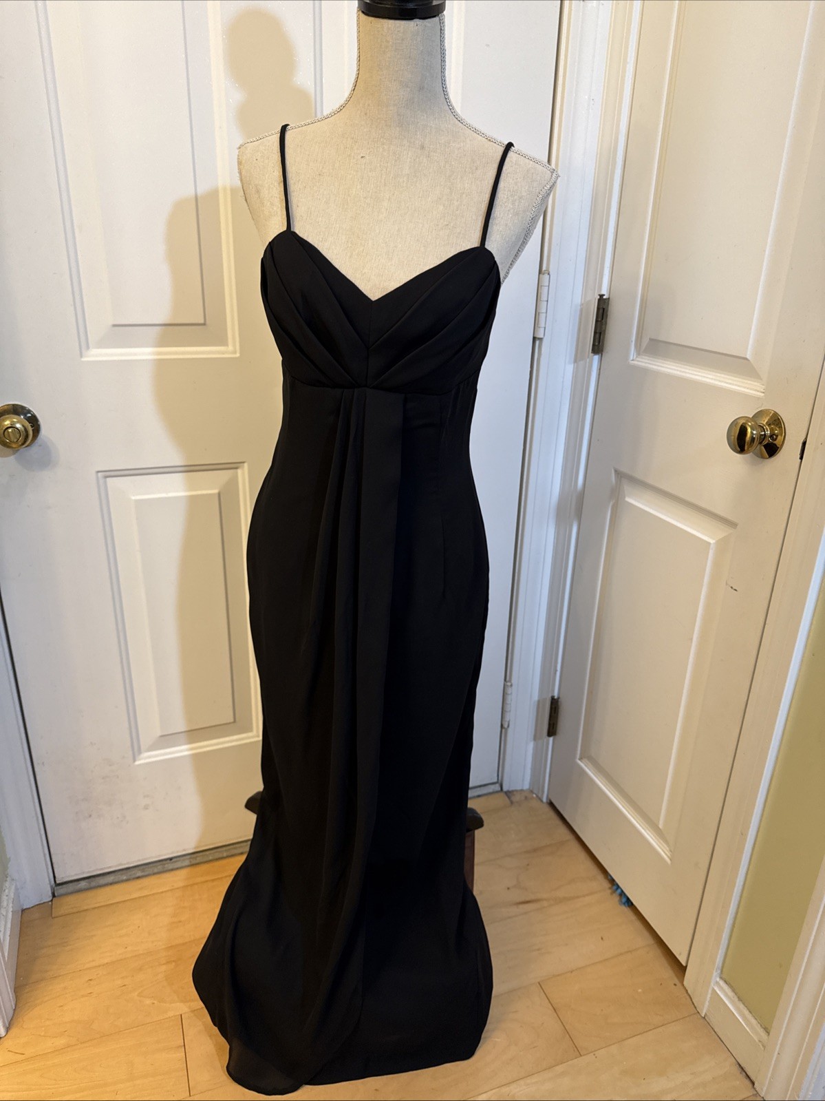 SEXY BLACK SLIP DRESS Roberta Vintage Black Maxi Dress Size 8
