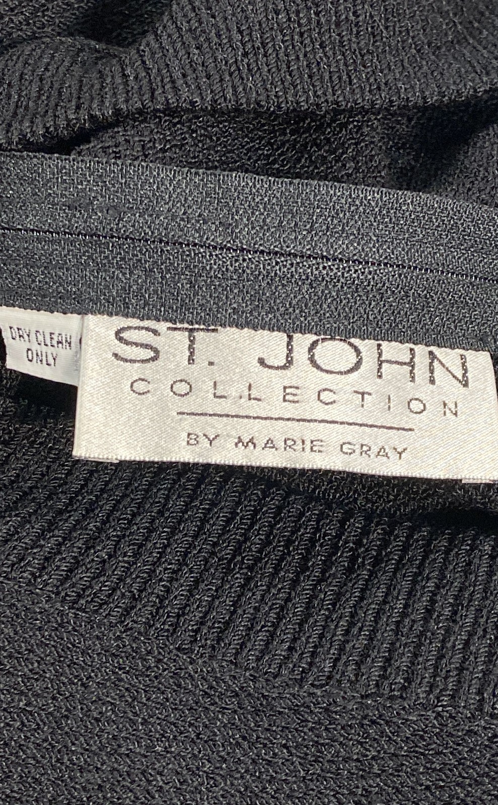 St. John Collection Women’s Black V-Neck Short Sleeve Santana Knit Dress Sz 10