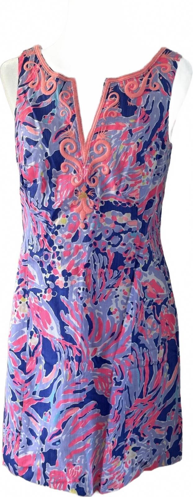 Lilly Pulitzer Lyssa Notch Neck Shift Dress Shrimply Chic Size 10 New With Tags
