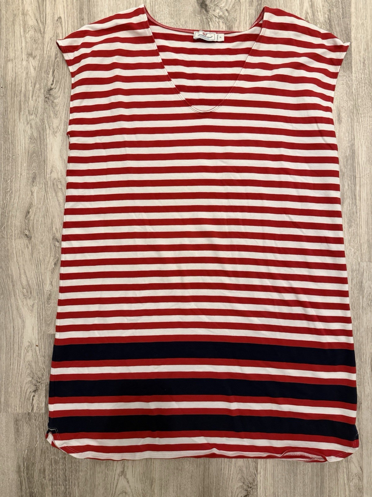 Vineyard Vines Performance UPF 50 Americana Striped Dress Lighthouse Women’s XL
