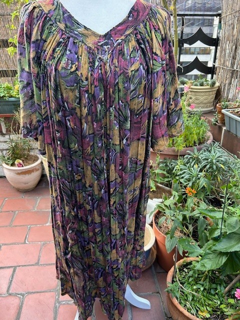 Vtg. Silk Blend woven dress from Turkey, Med/Large