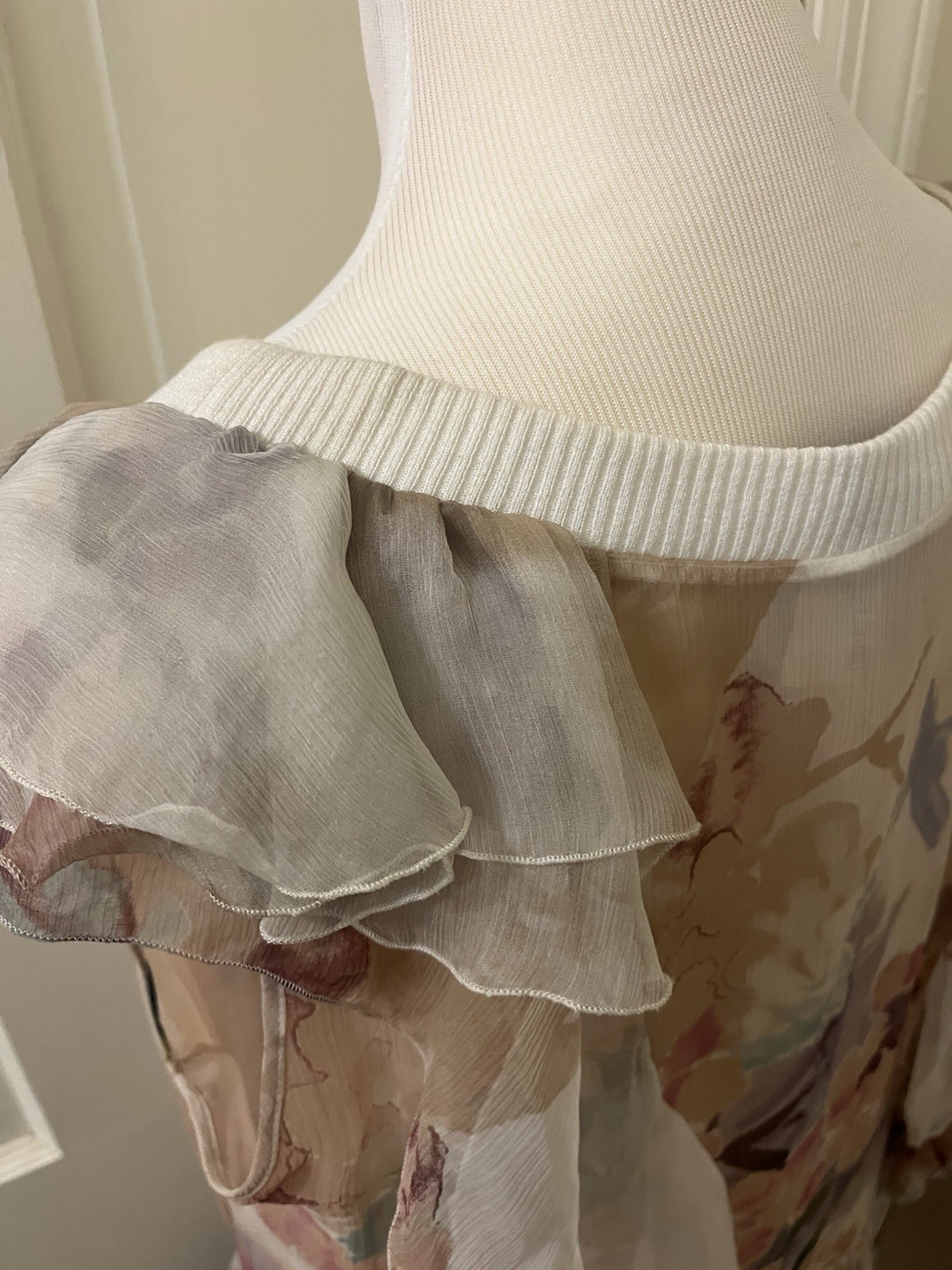Roberto Cavalli Just Cavalli 2004 Ruffle Floral with hologram and Logo IT 42