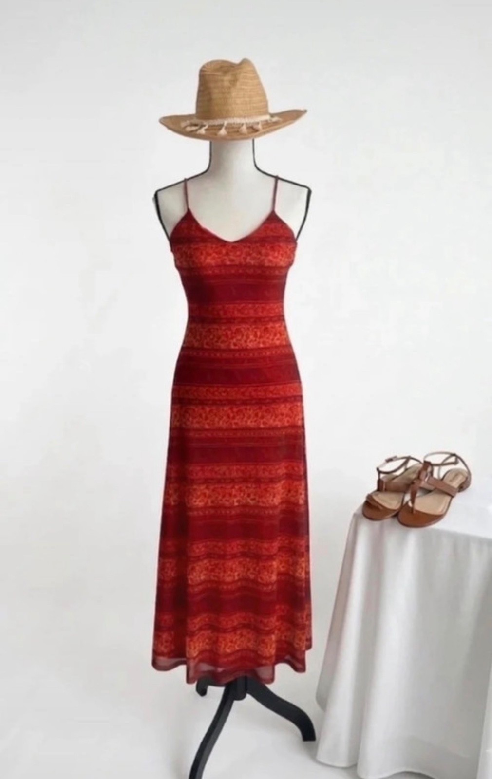 Urban Outfitters UO Billie Paisley Mesh Maxi Dress ! Sold out ! Y2K RARE archive