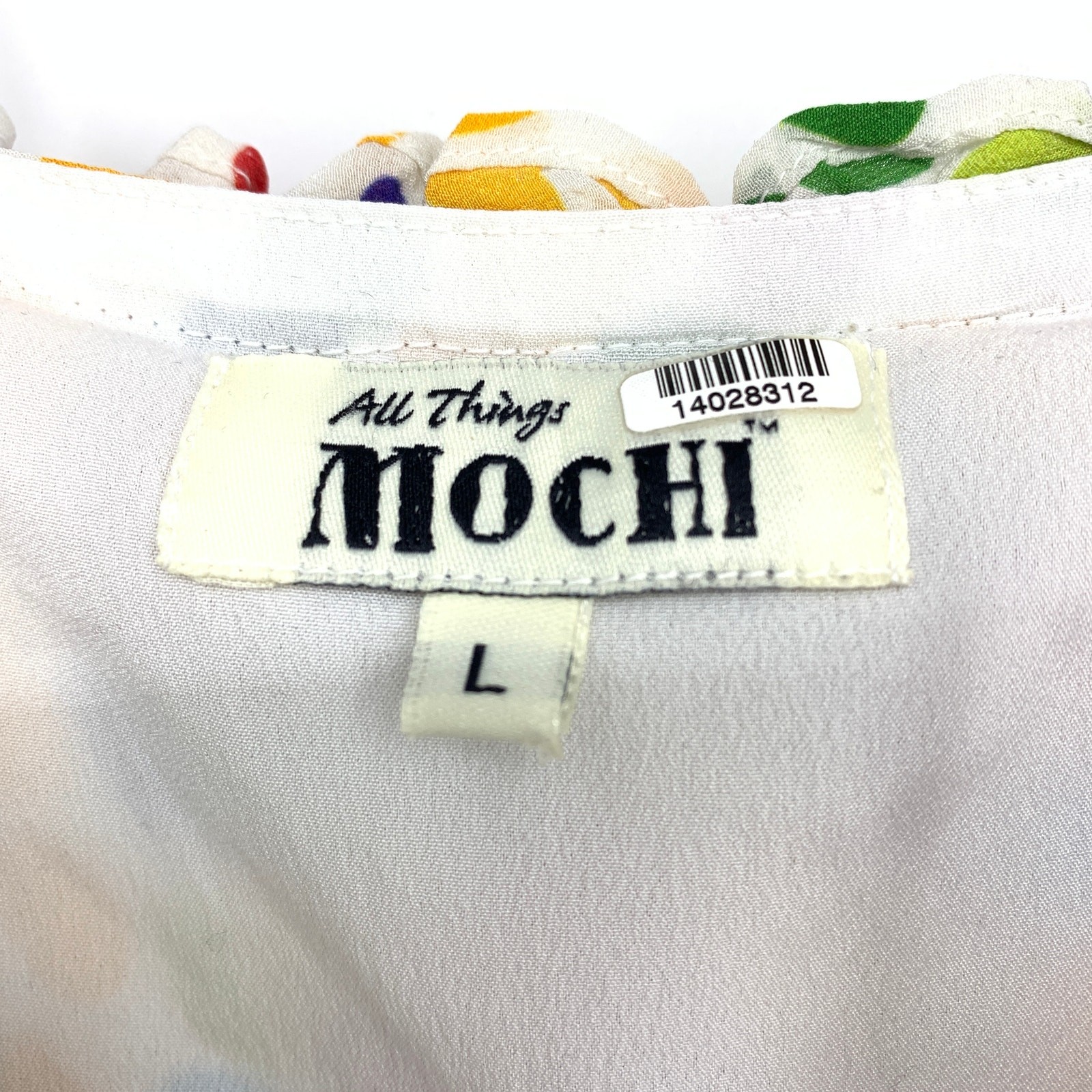 All Things Mochi Blessica Tiered Mini Dress Womens Sz L Silk Rainbow Polka Dots