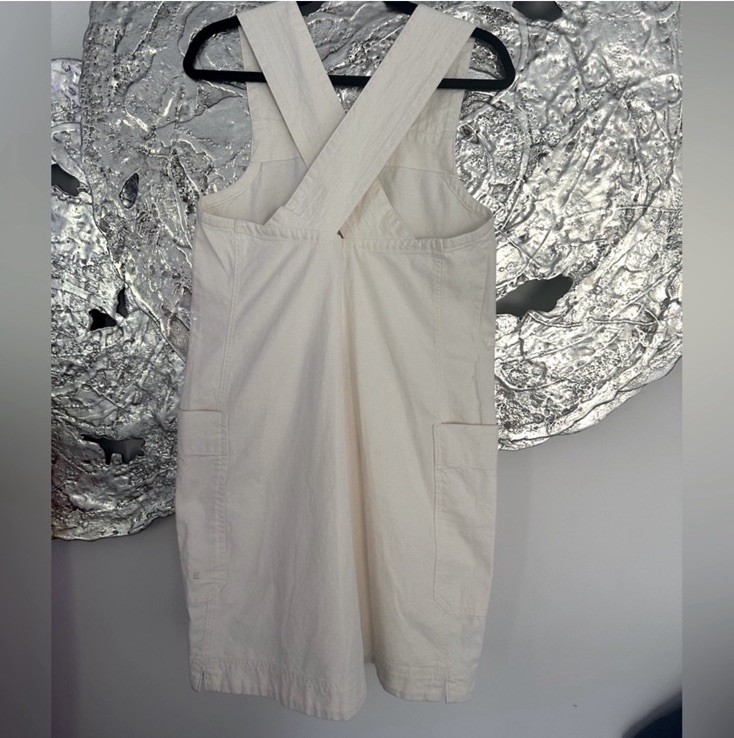 Everlane The Cross – Back Apron Mini Dress Ivory Size Small