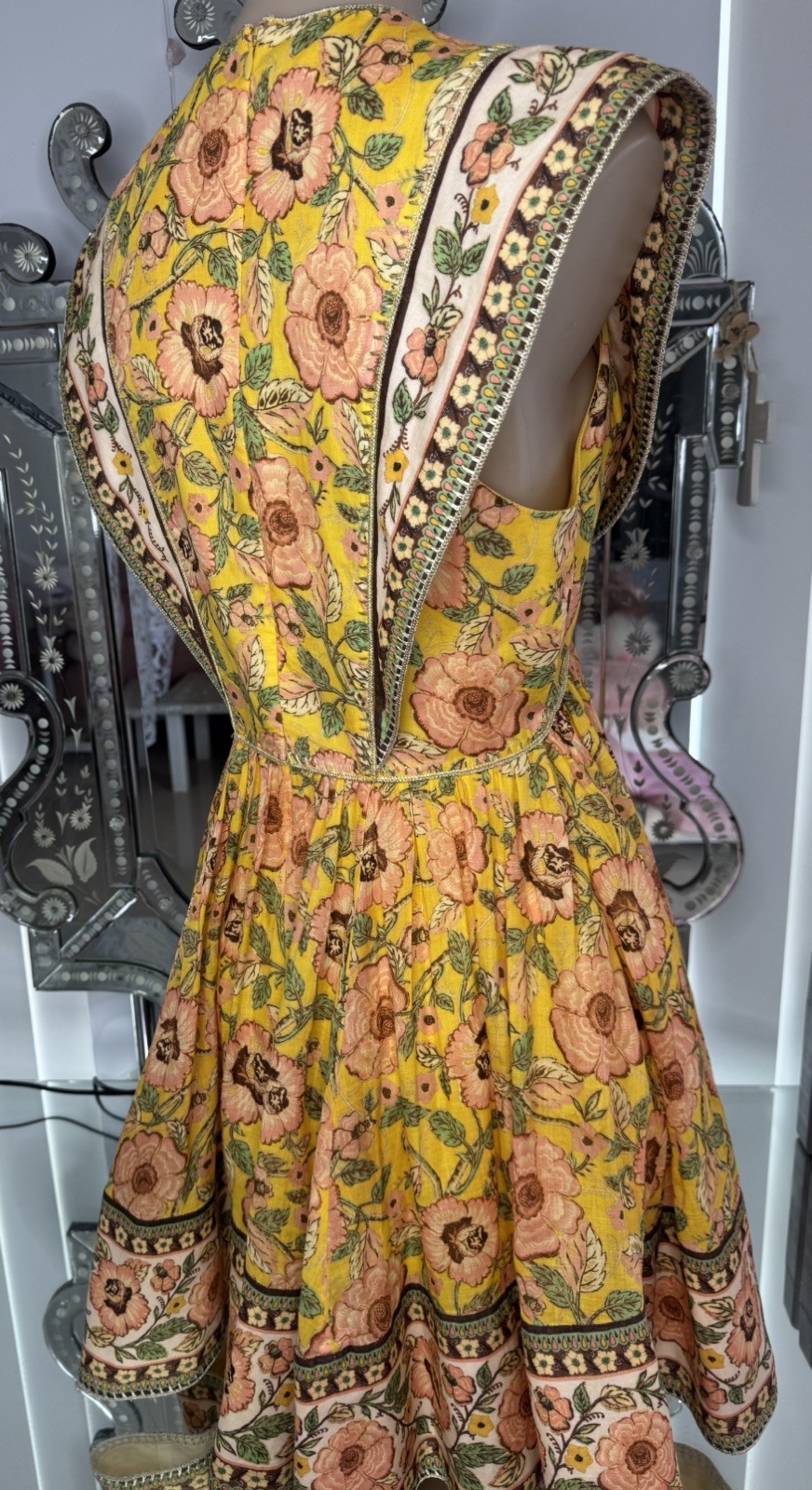 LIKE NEW-ZIMMERMANN Junie Spliced Mini Dress Size 2/ AU 12/ US 8