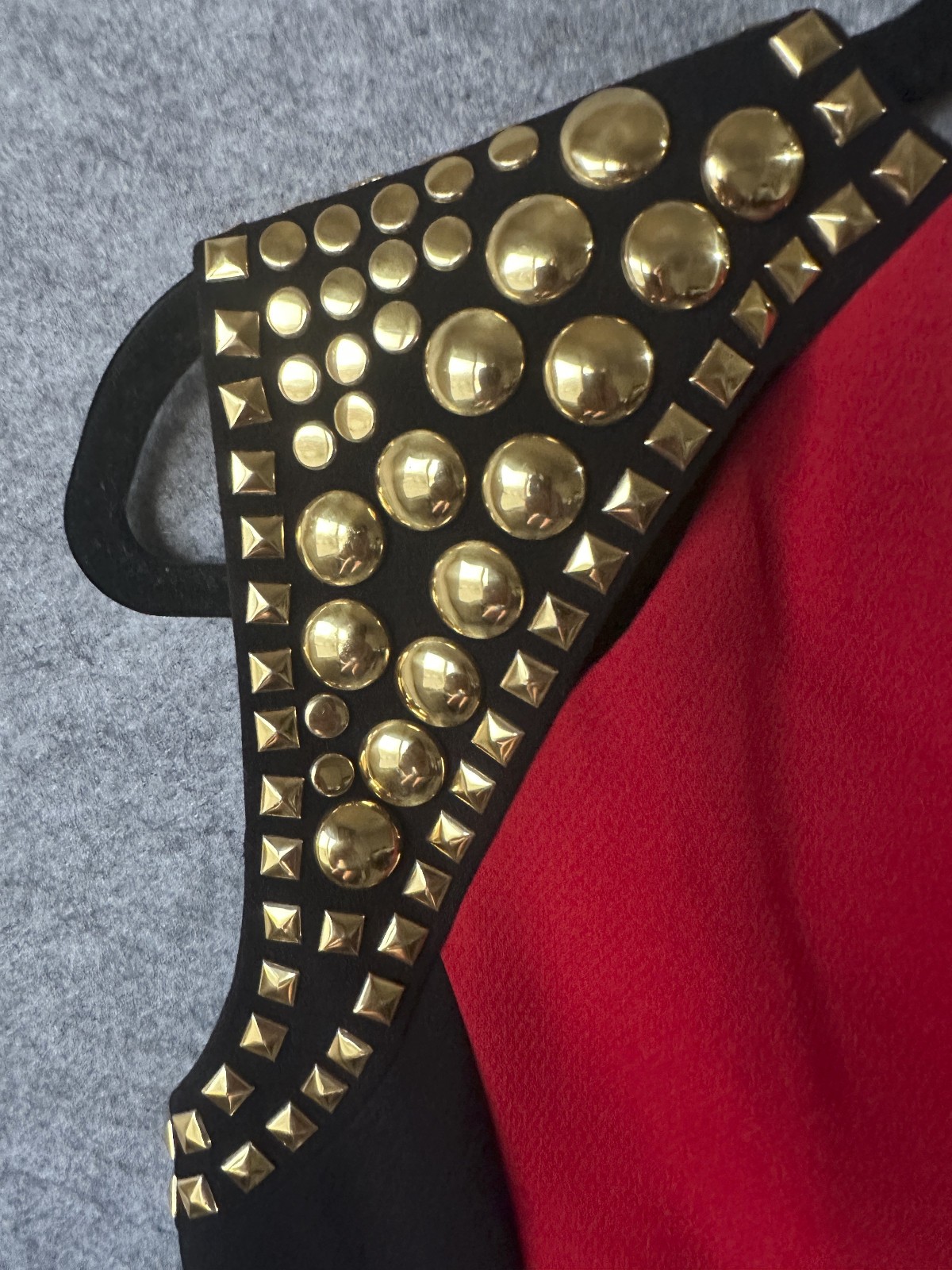 MICHAEL Michael Kors Womens 2 Red Black Gold Studded Bodycon Sheath Dress