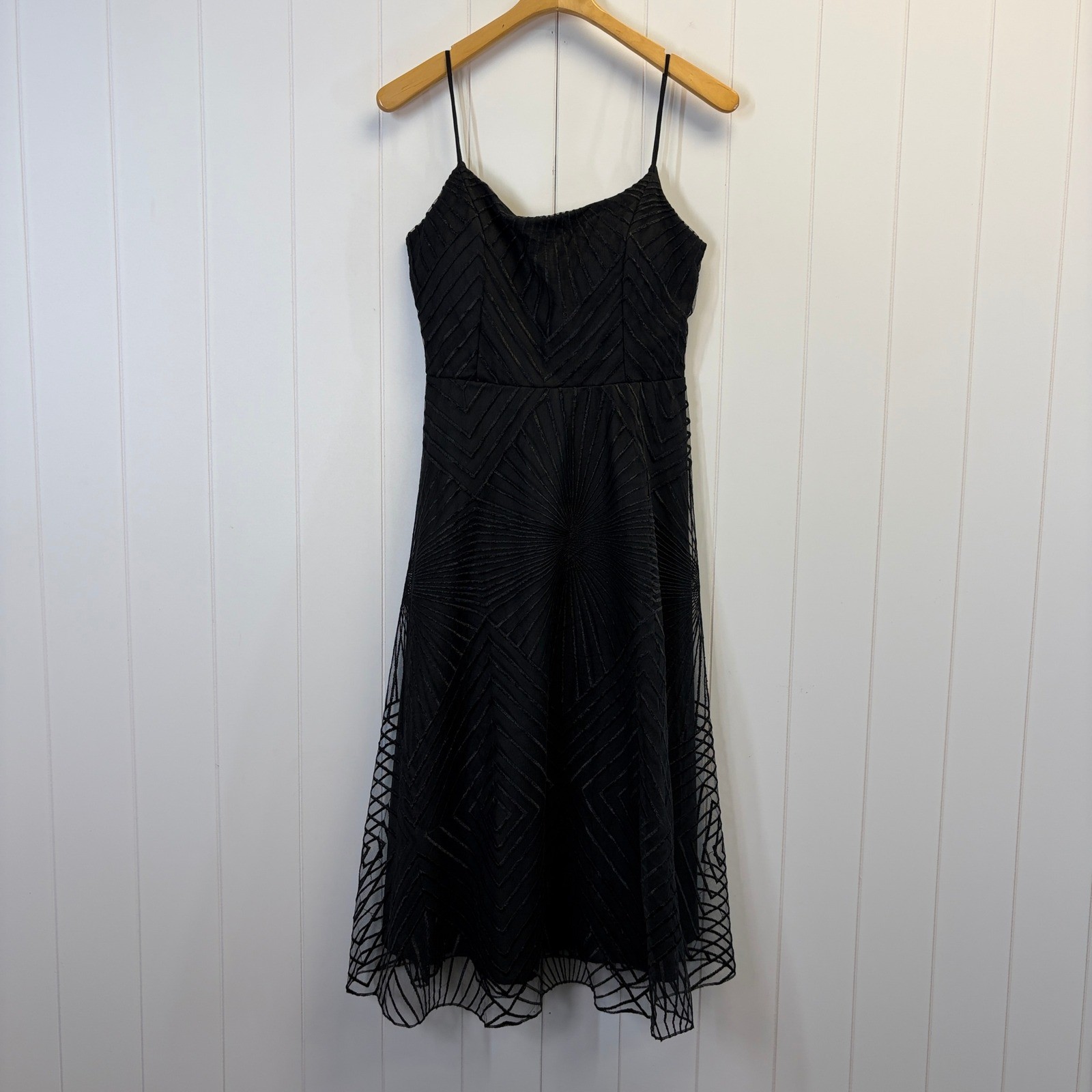 Clothes Art Deco Geometric Mesh Cocktail Dress Women Size M Classic Retro Formal