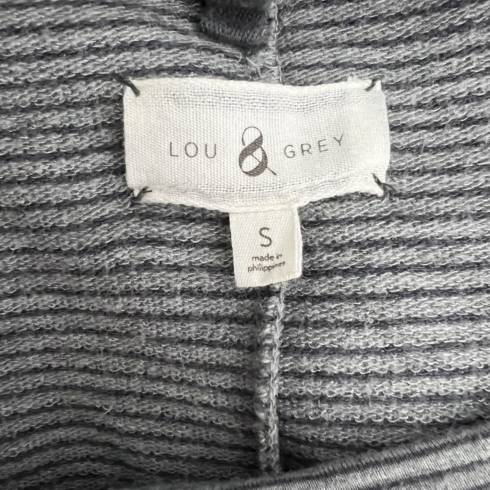 Lou & Grey Womens Mini Sheath Dress Size Small Gray Striped Long Sleeve