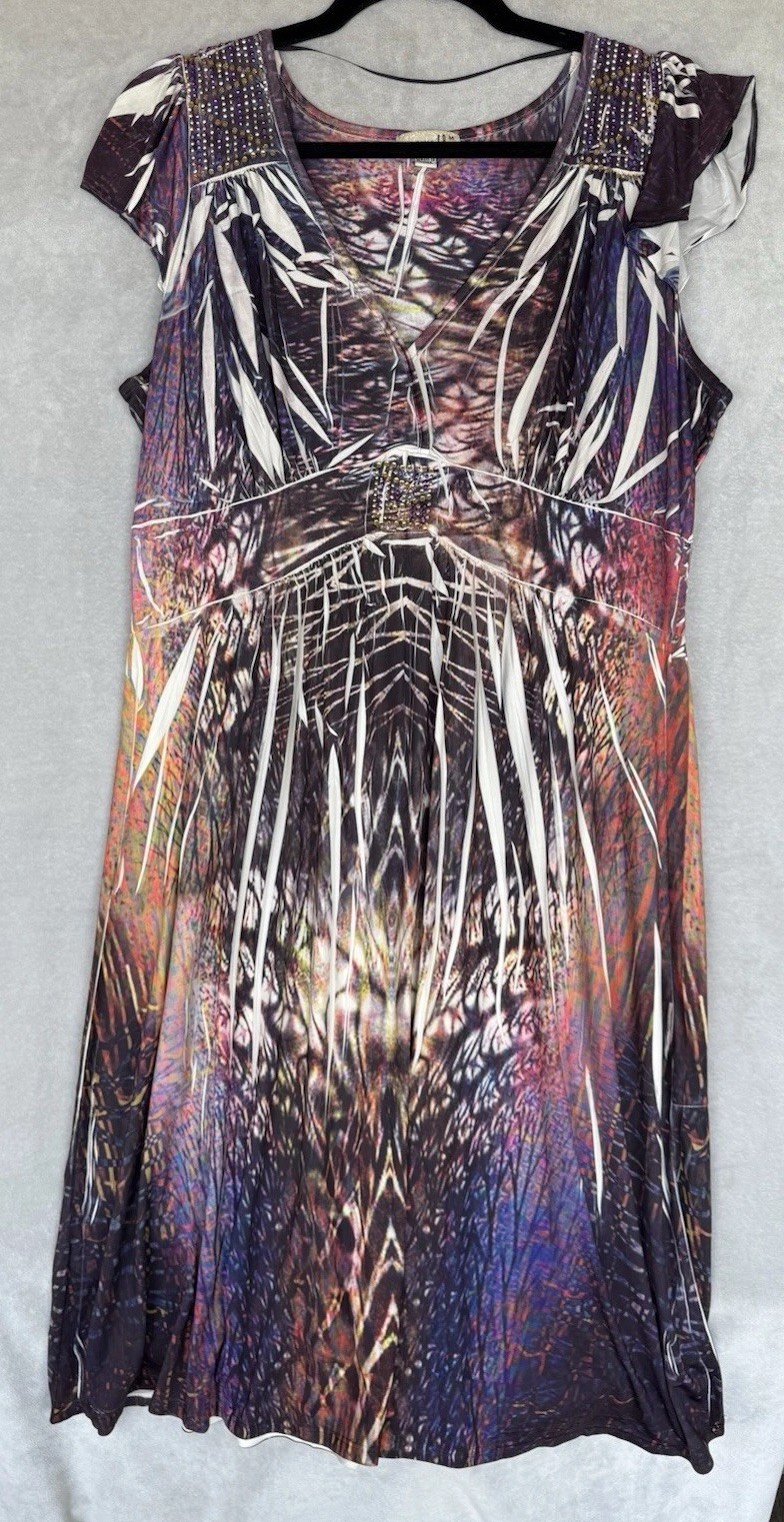 One World Dress Womens Medium Multicolor Festival Boho Chic Hippie Fairy Grunge