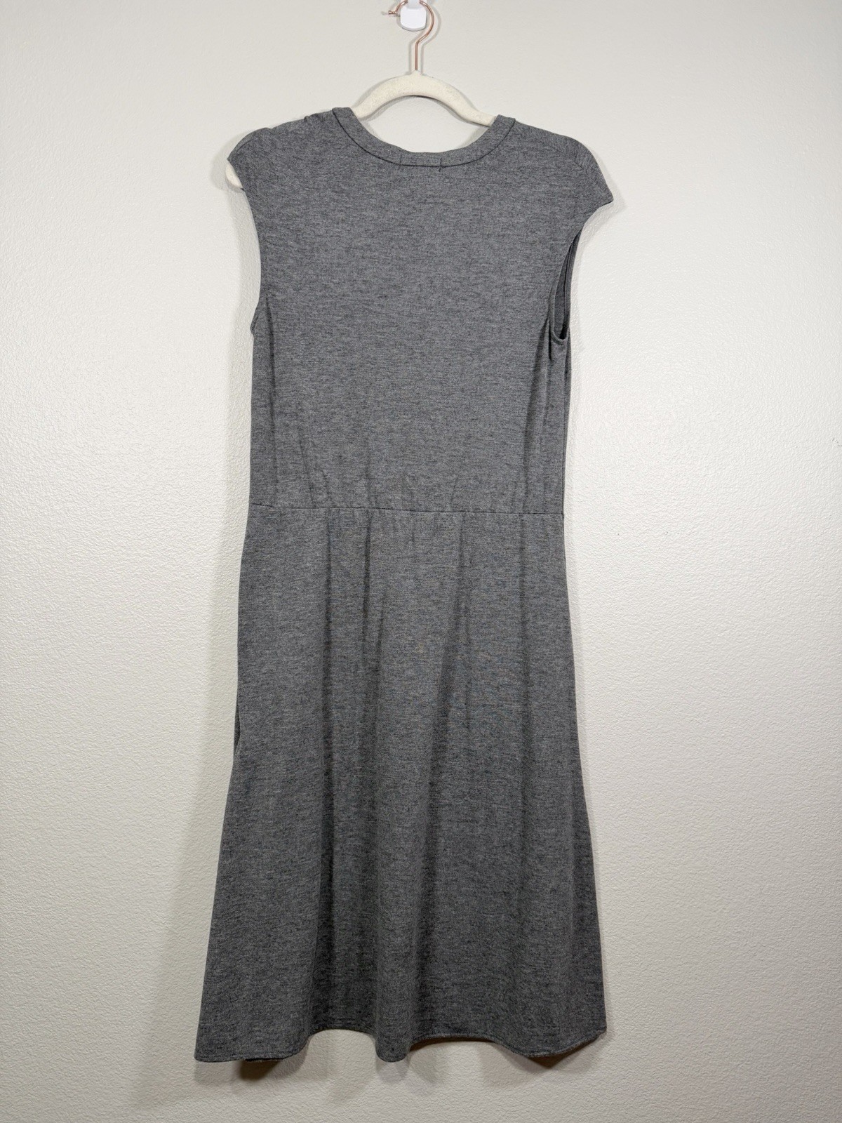 Banana Republic Dress Short Sleeves Button Top Charcoal Gray Jersey Soft Women M