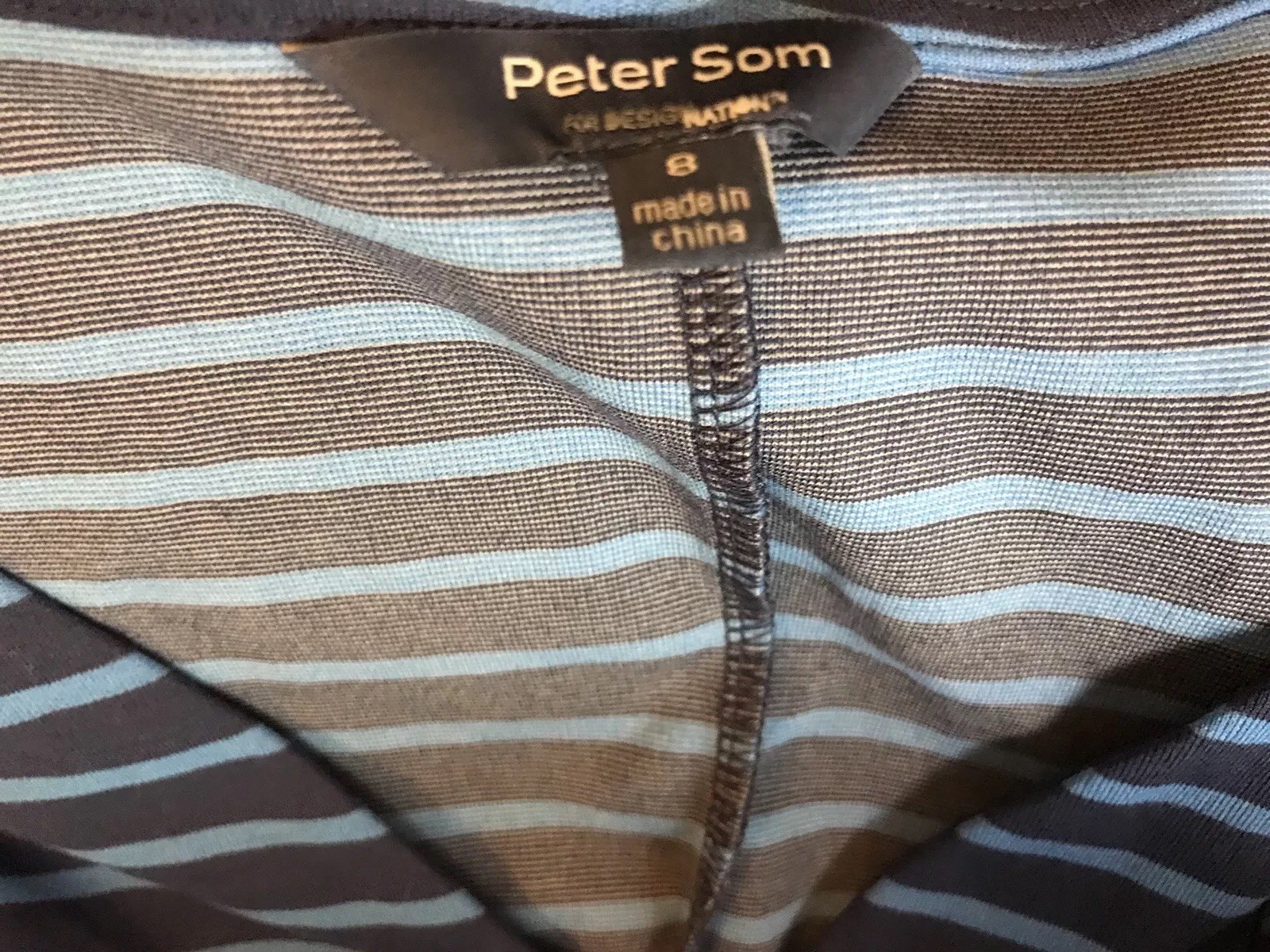 NEW Peter Som for Design Nation Blue Striped A-Line Dress Size 8
