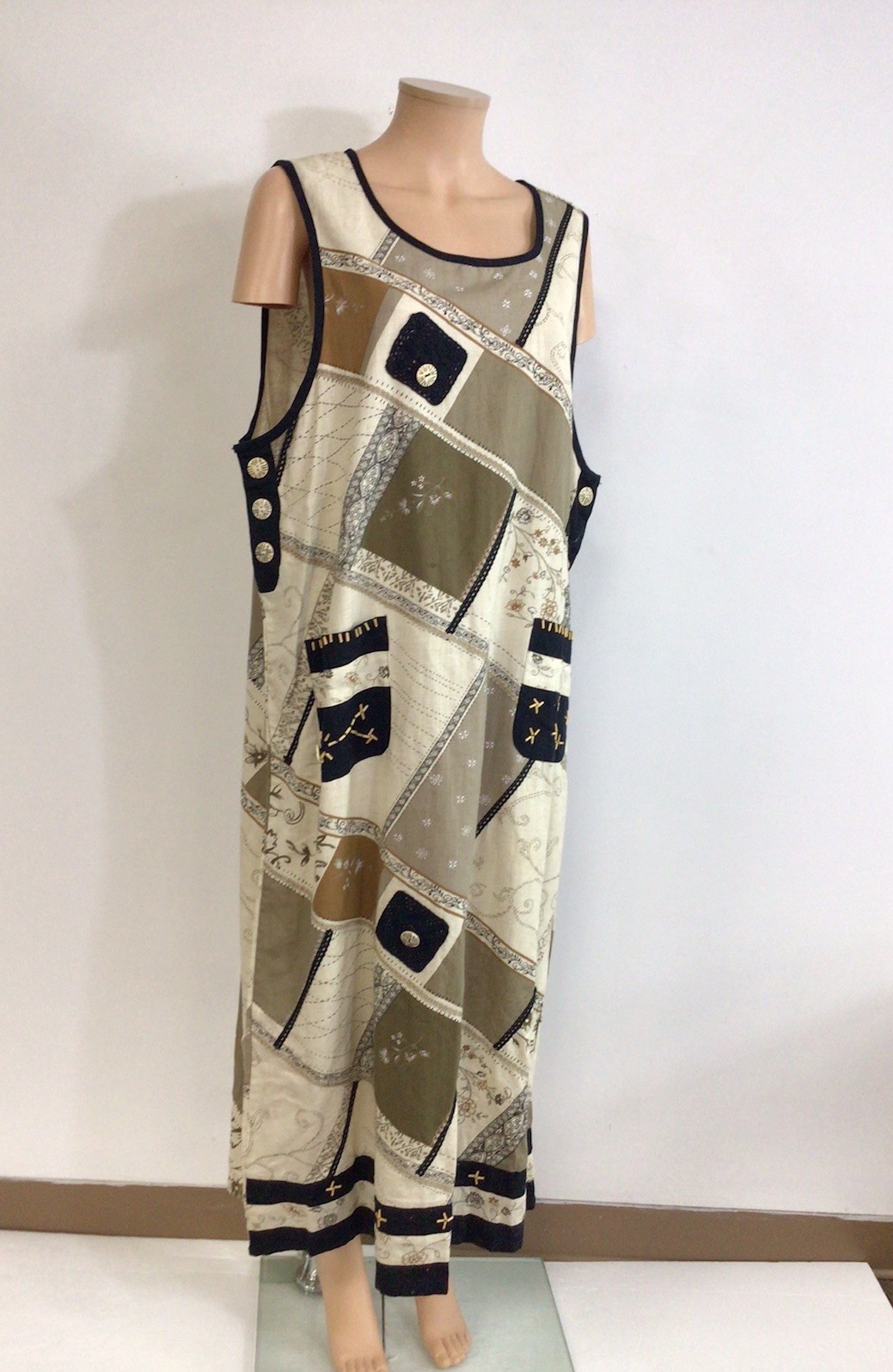Fashion Bug Patchwork Maxi Dress Y2K Womens 20