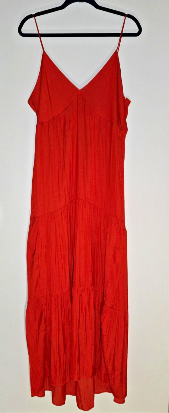 NWT Banana Republic Cami Tiered Maxi Dress Rust Red Womens 16