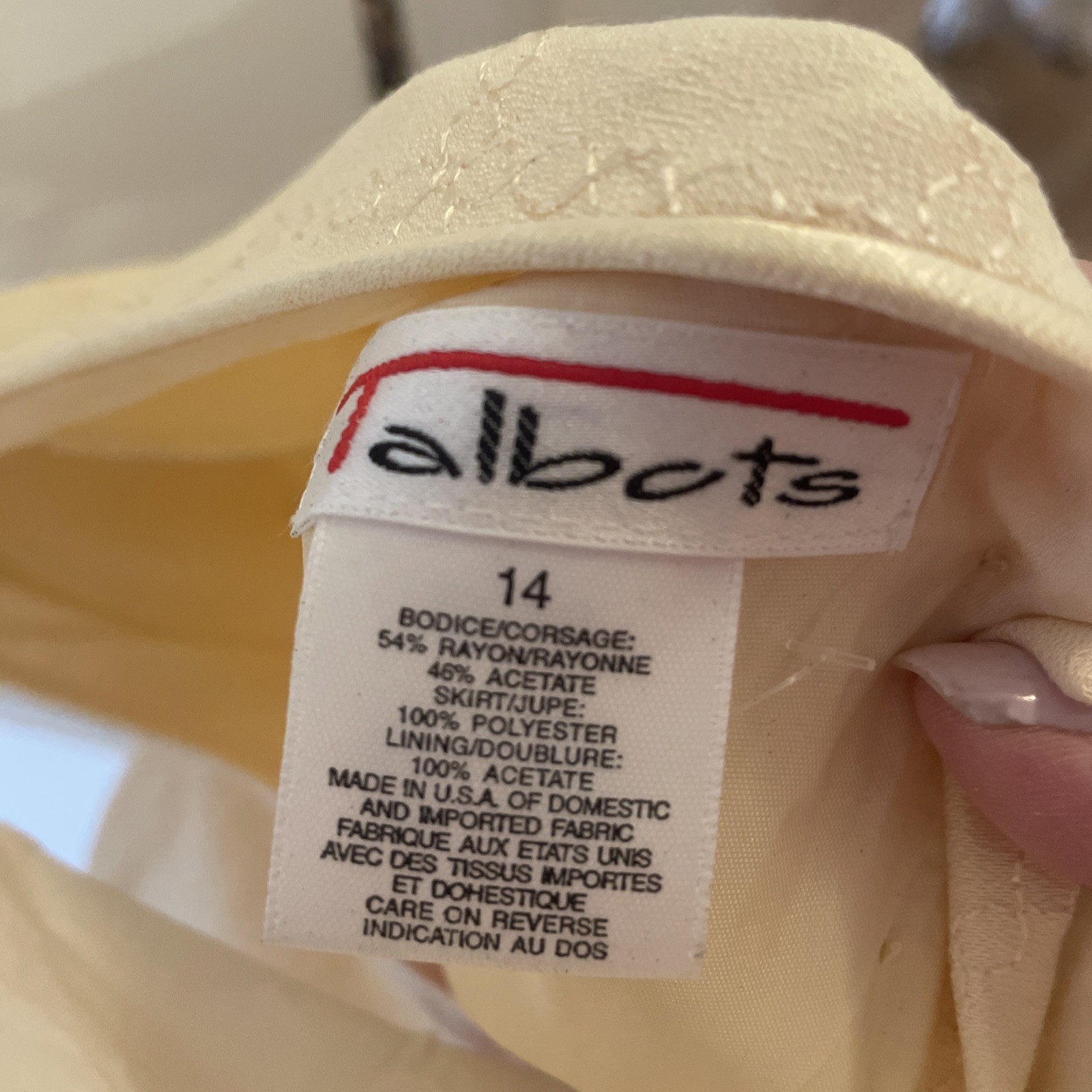 Talbots 90’s Vintage Yellow Dress With Chiffon Skirt Embroidered Womens 14 NWT!
